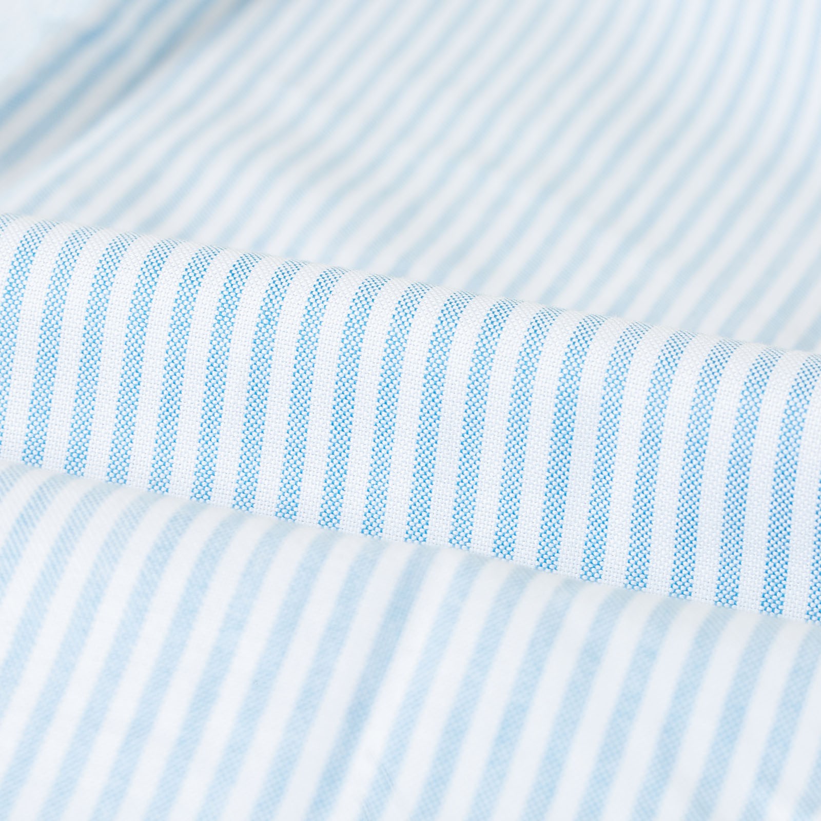 détail col flâneurs PORTUGUESE FLANNEL chemise Belavista Stripe Open Blue