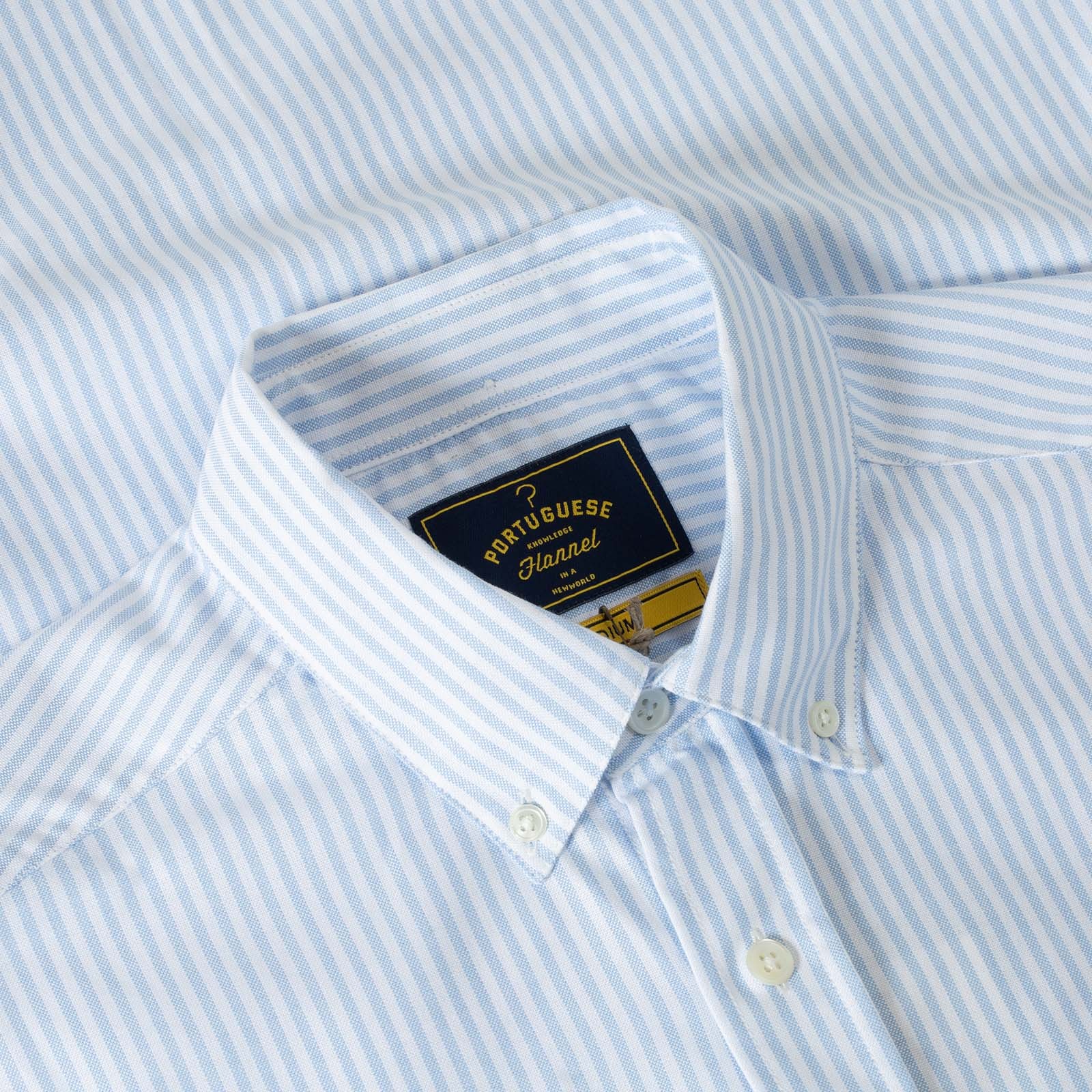 Portuguese Flannel Belavista Stripe Light Blue Shirt with Collar and Casual Wearers