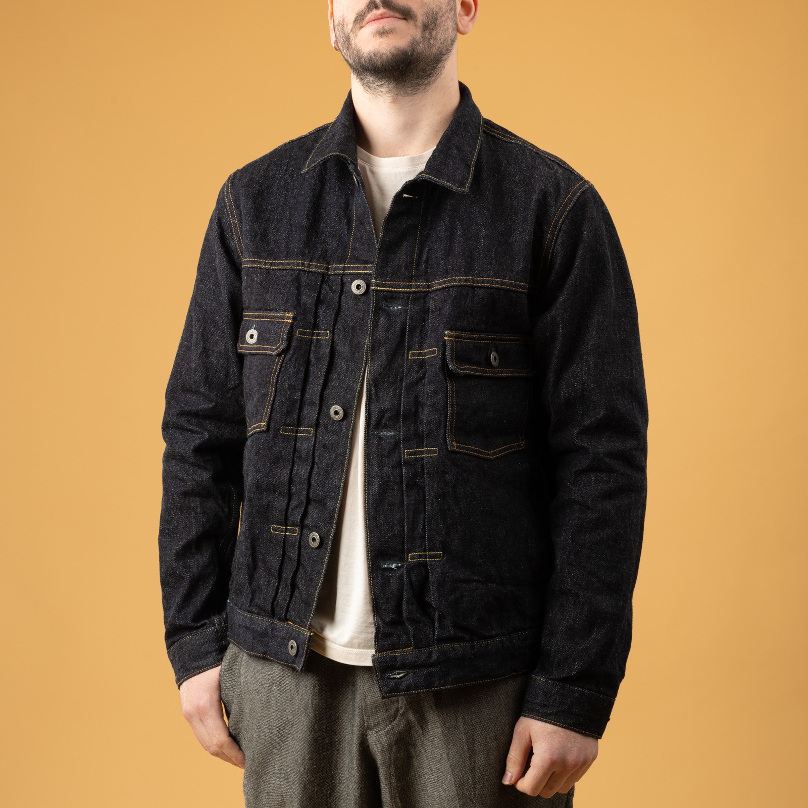 ONI DENIM  02516P Type II Jacket 15oz Low Tension Denim images flâneurs portée de face