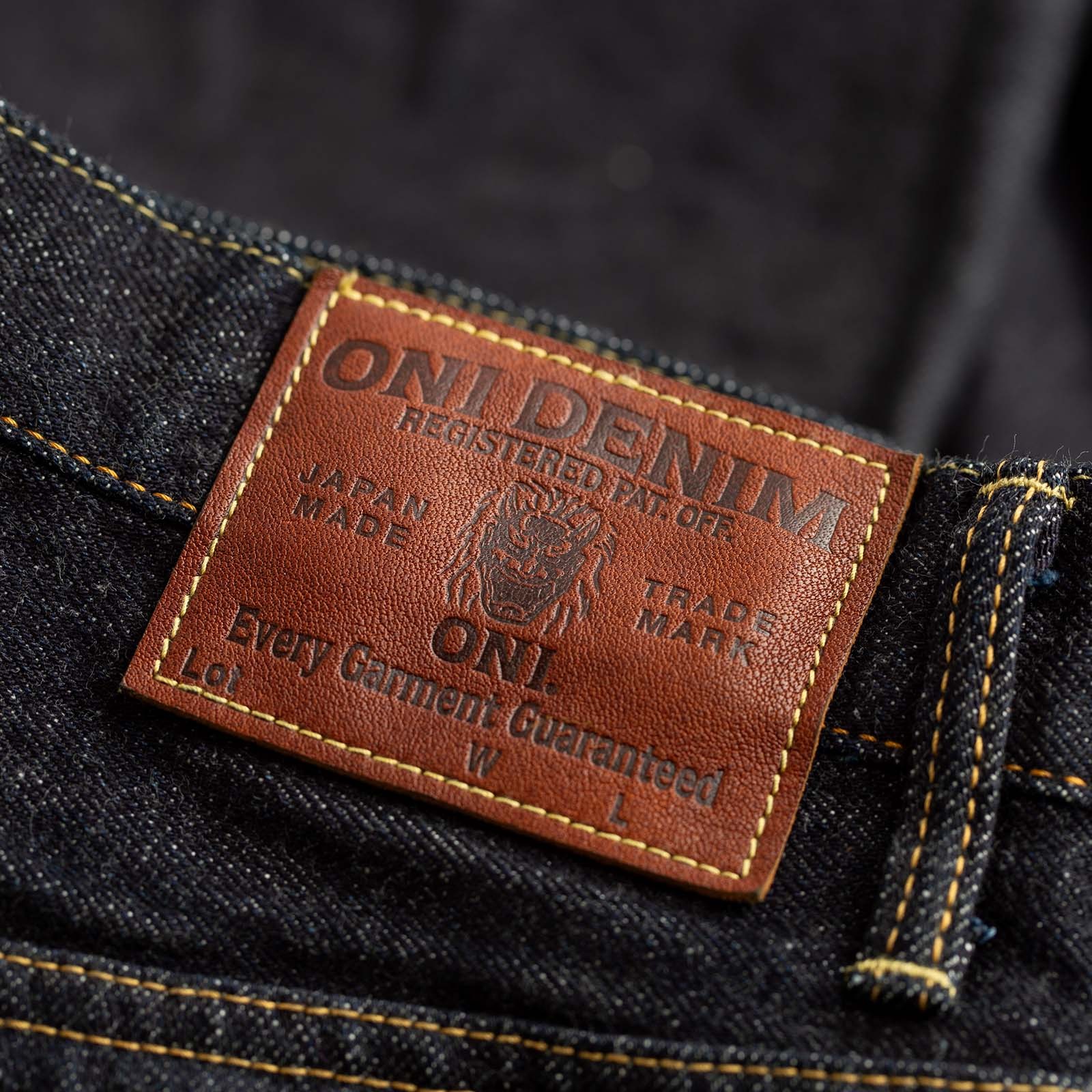 ONI 15oz Low Tension Selvedge Denim with Leather Patch 1