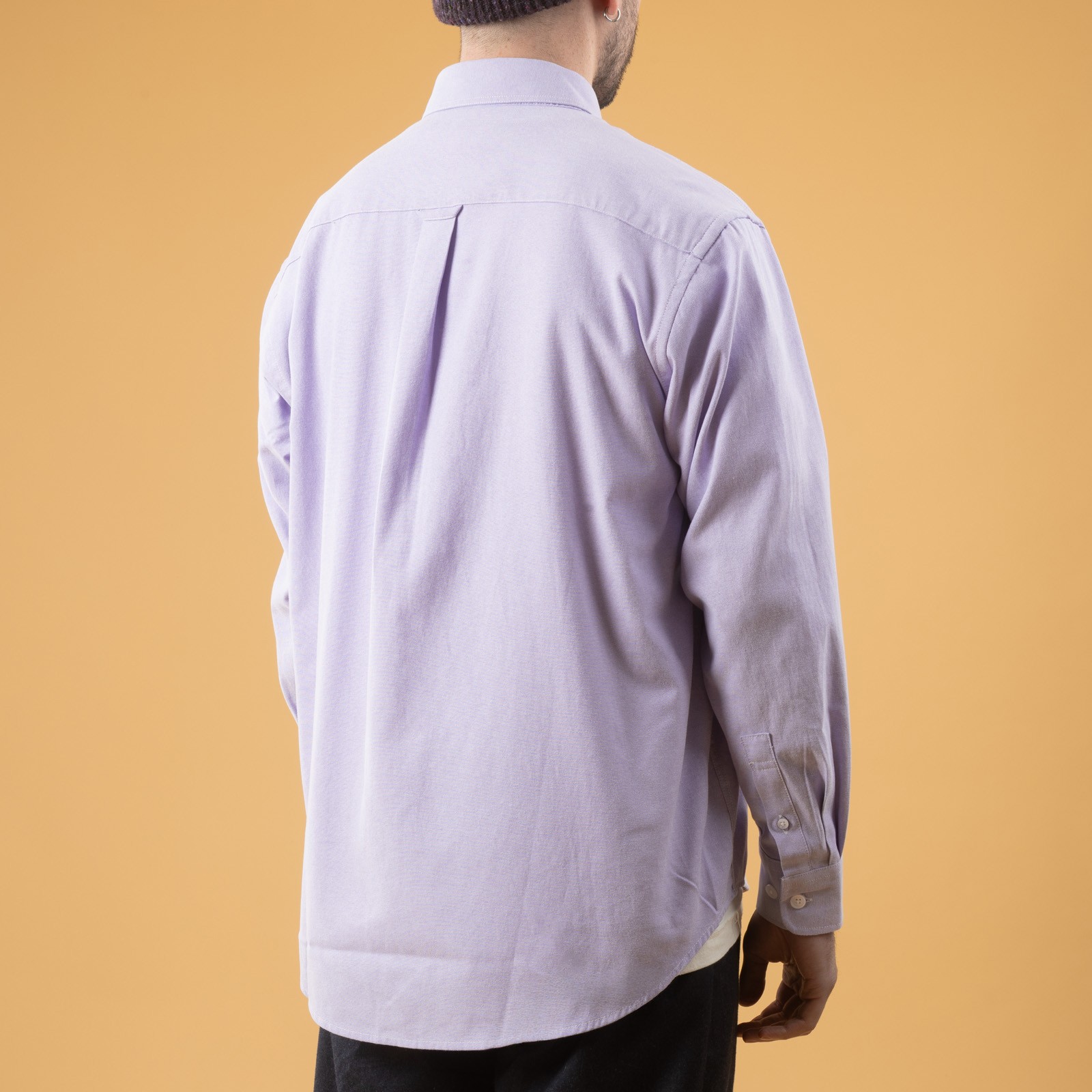 Image flâneurs porté de dos chemise FRIZMWORKS OG Oxford Oversized Shirt Purple