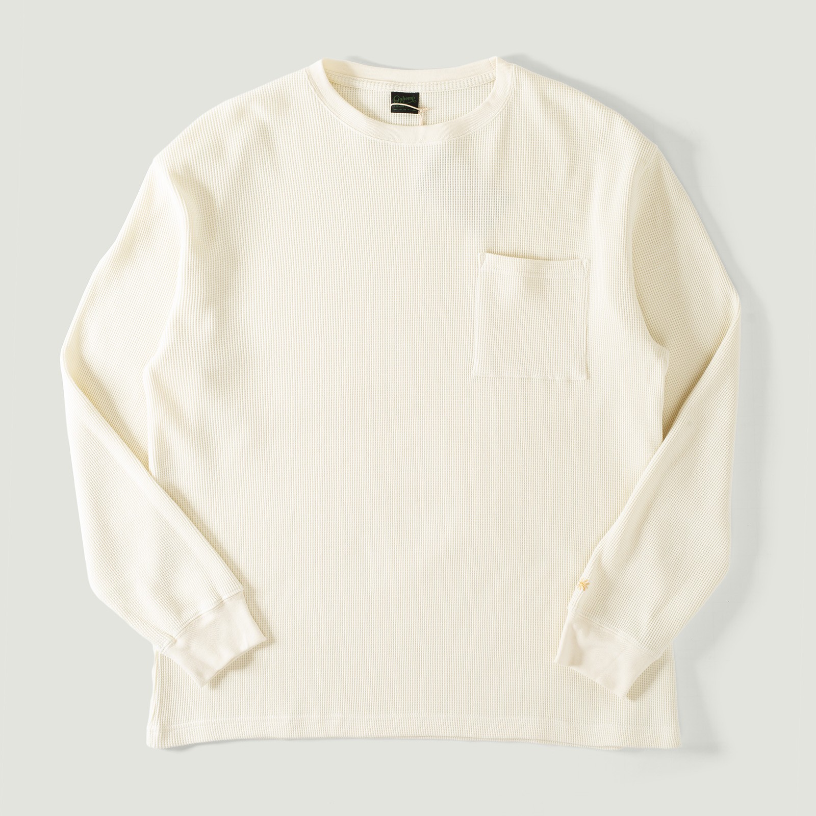 GOHEMP Low Pocket Tee Natural - Embossed T-shirt, Casual Wear