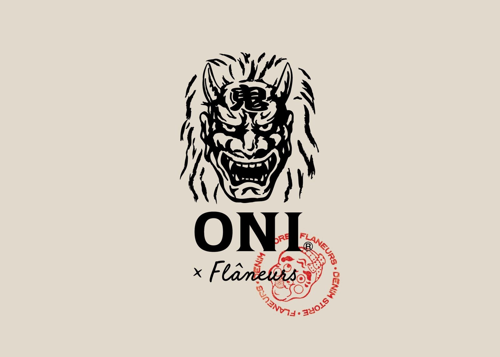 ONI X Flâneurs 3X3 インディゴツイル One Wash
