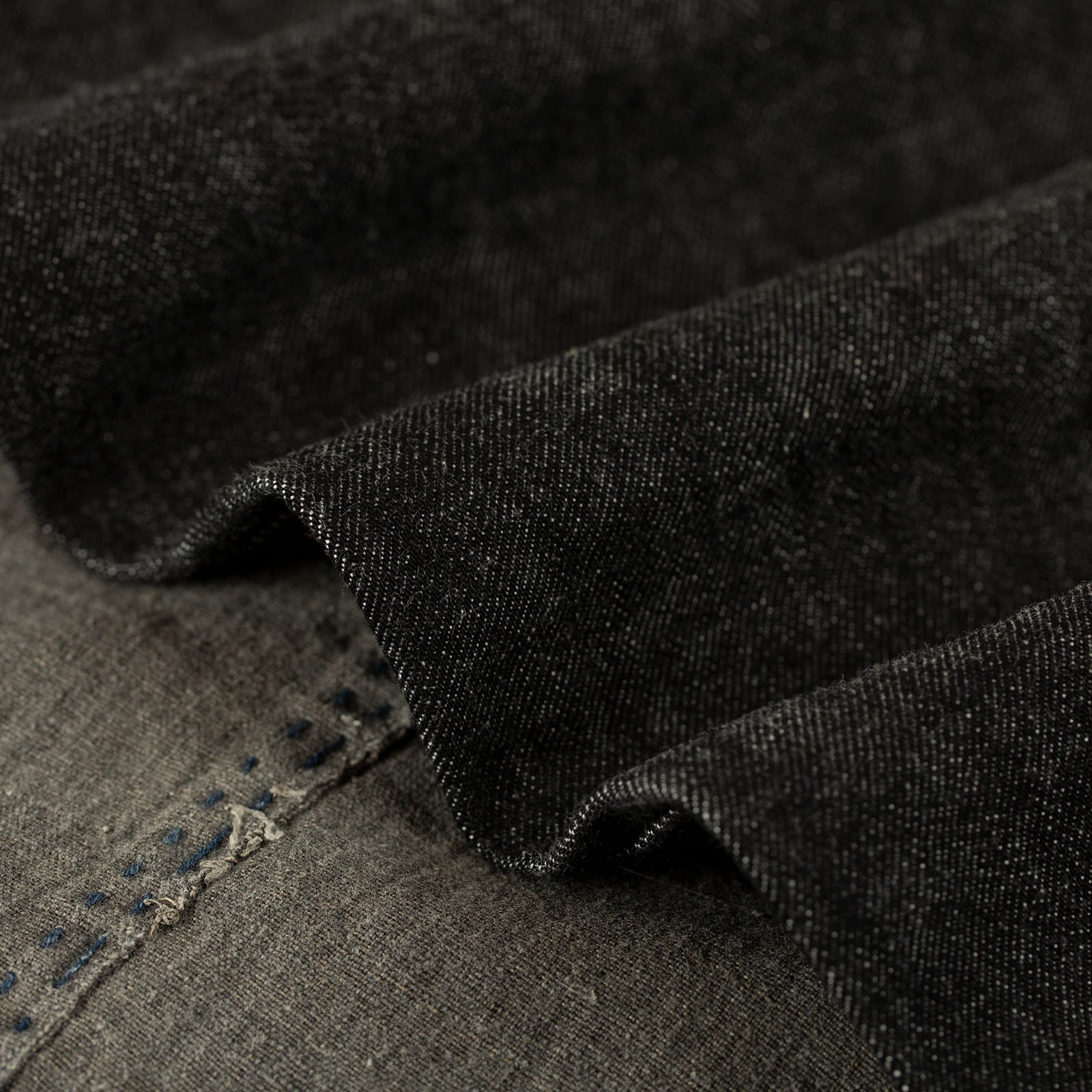image détail toile flâneurs STUDIO D'ARTISAN 13oz Black Selvedge Denim