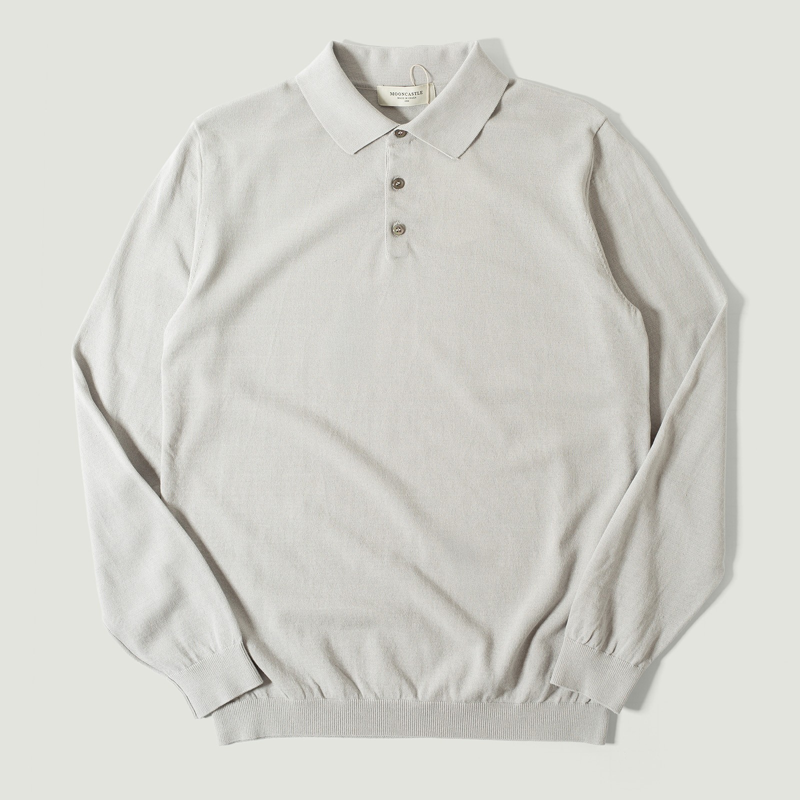 Vignettes flâneurs pull Mooncastle Ice Cotton Poloneck Light Gray