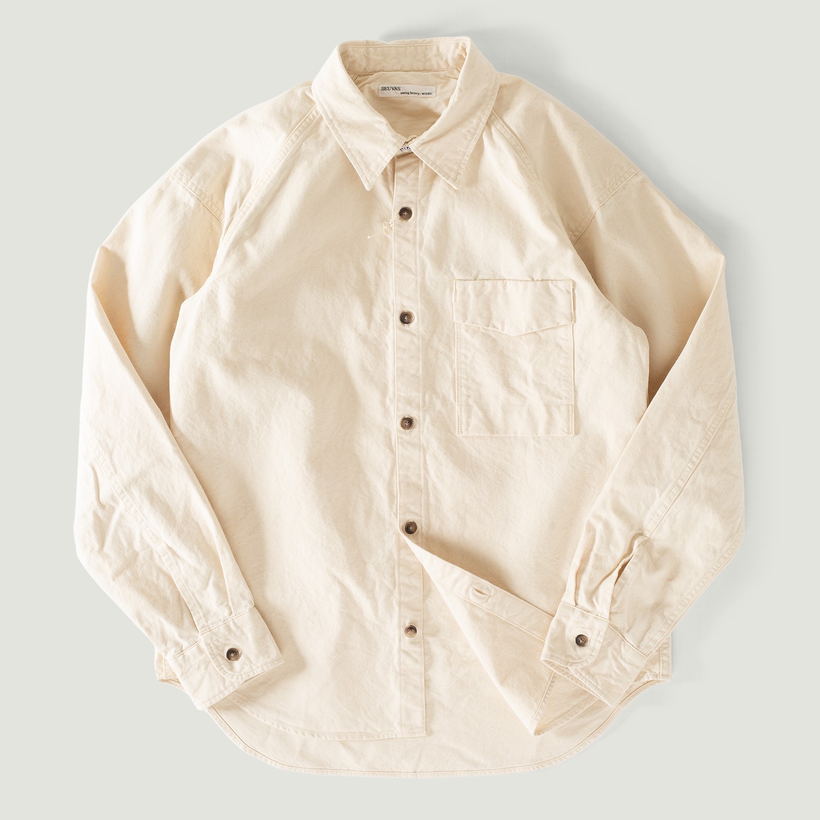 Vignettes flâneurs chemise Seuvas 8oz Canvas Raglan Shirt Natural