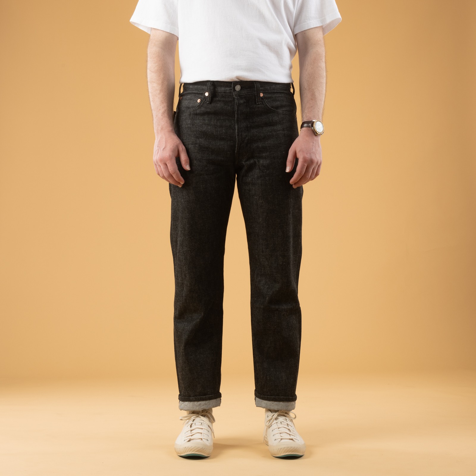 Image_Flâneurs_D1891B 1950’s Black 13oz Selvedge de-face