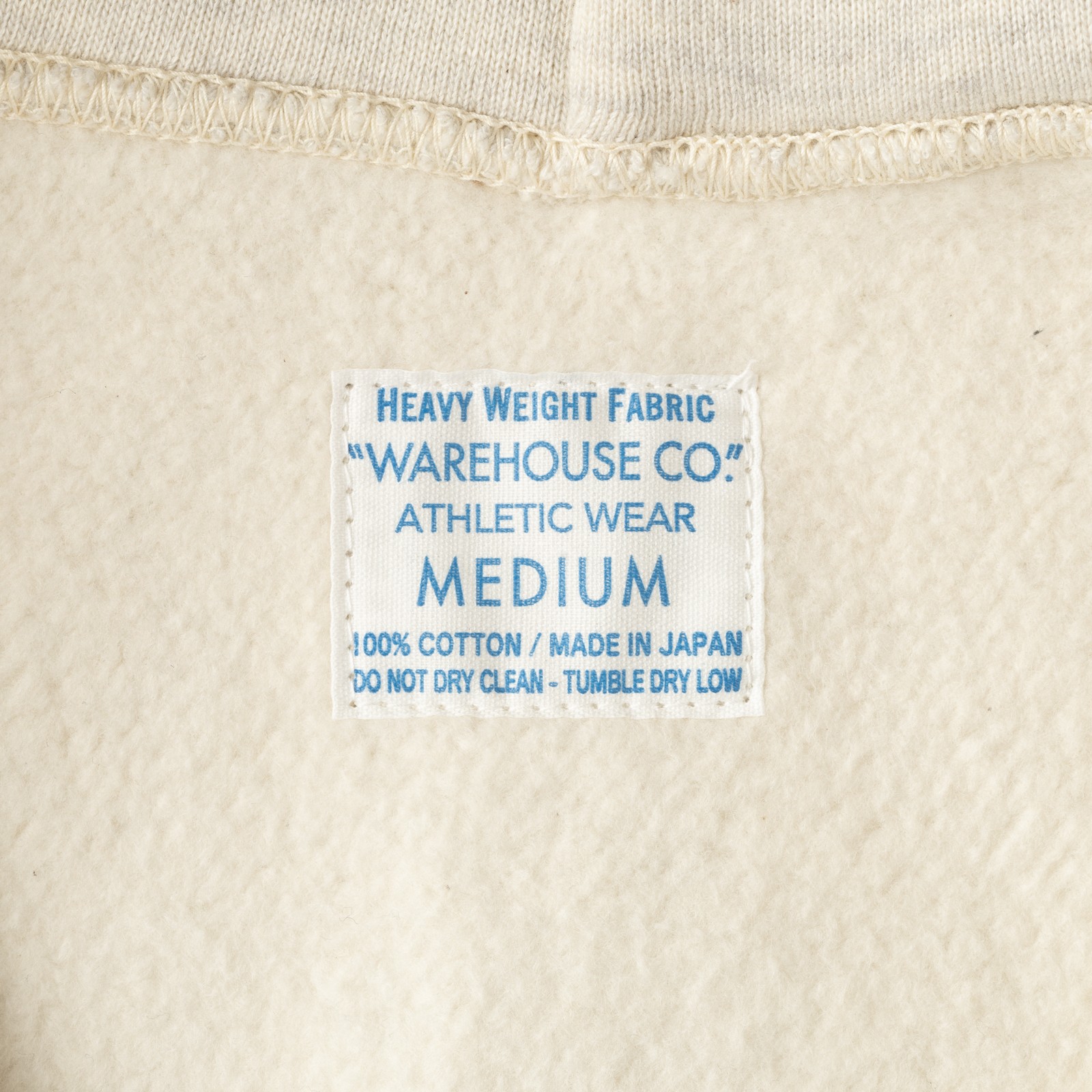 Image_Flâneurs_WAREHOUSE & CO. / lot. 487 Hooded Sweatshirt Oatmeal_Détail_Etiquette