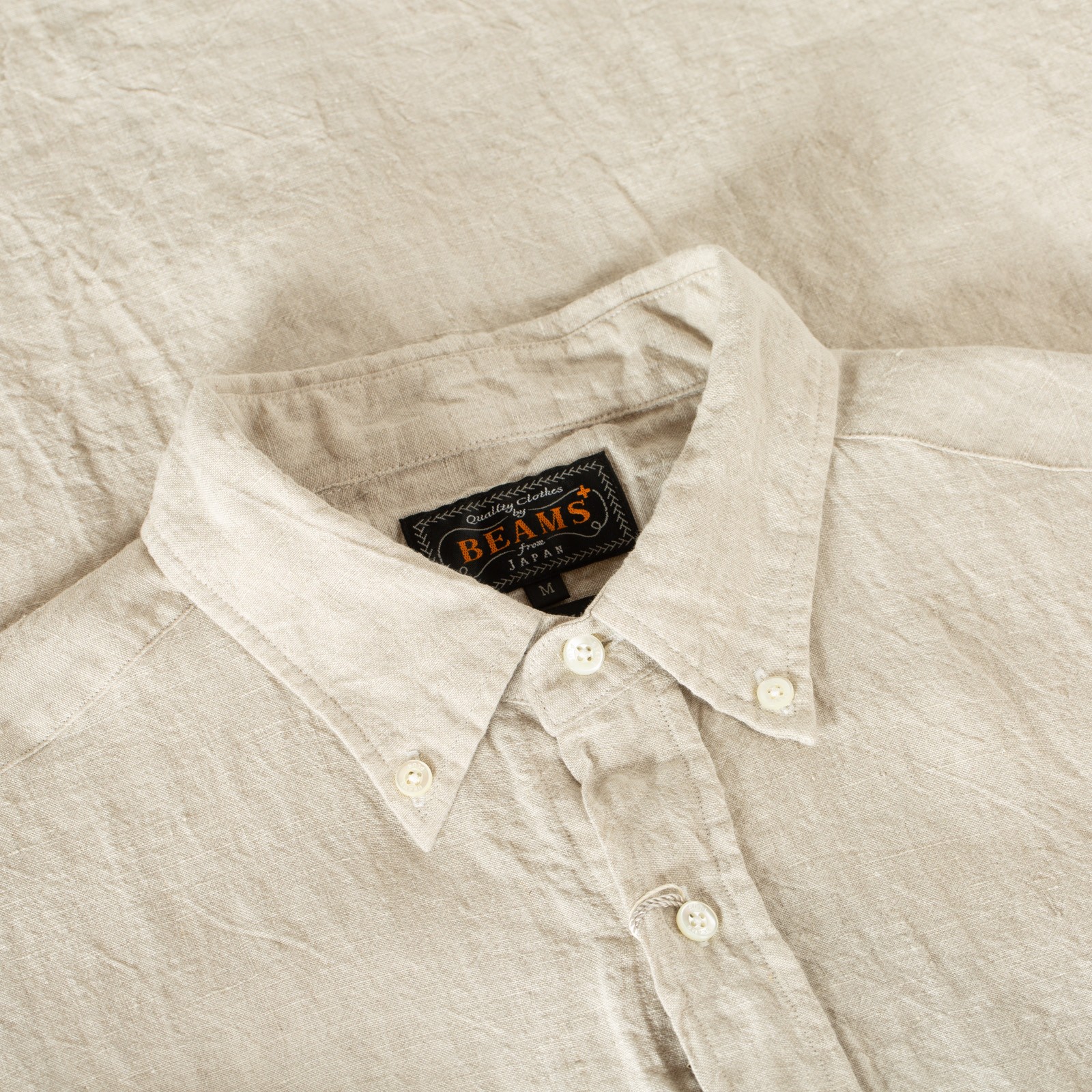 image détail  flâneurs col chemises en lin BEAMS PLUS B.D 1 40 Linen Chambray