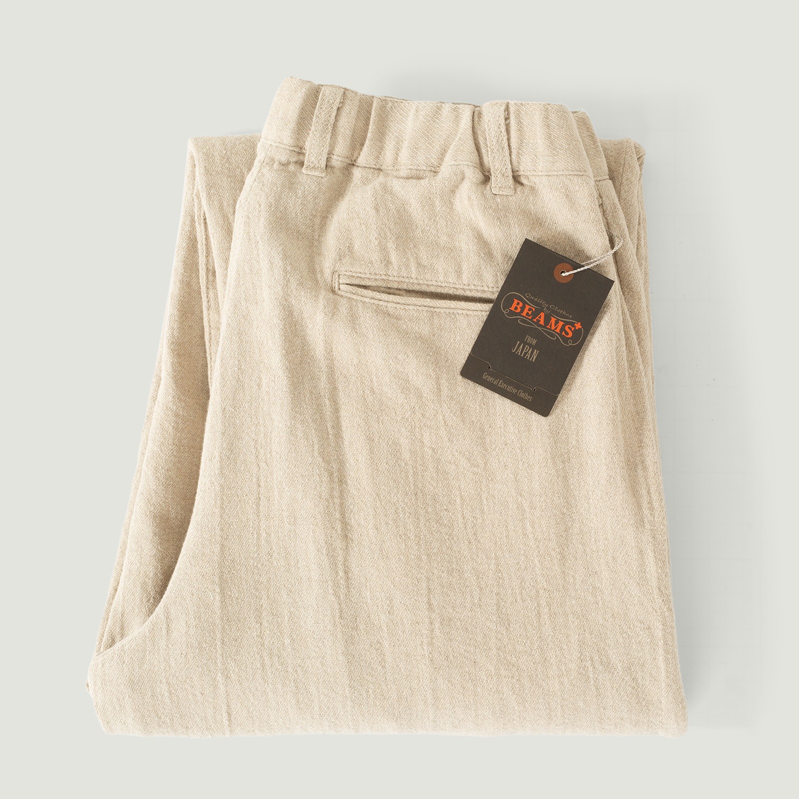 vignette flâneurs Beams 2 Pleats Twill Trousers natural