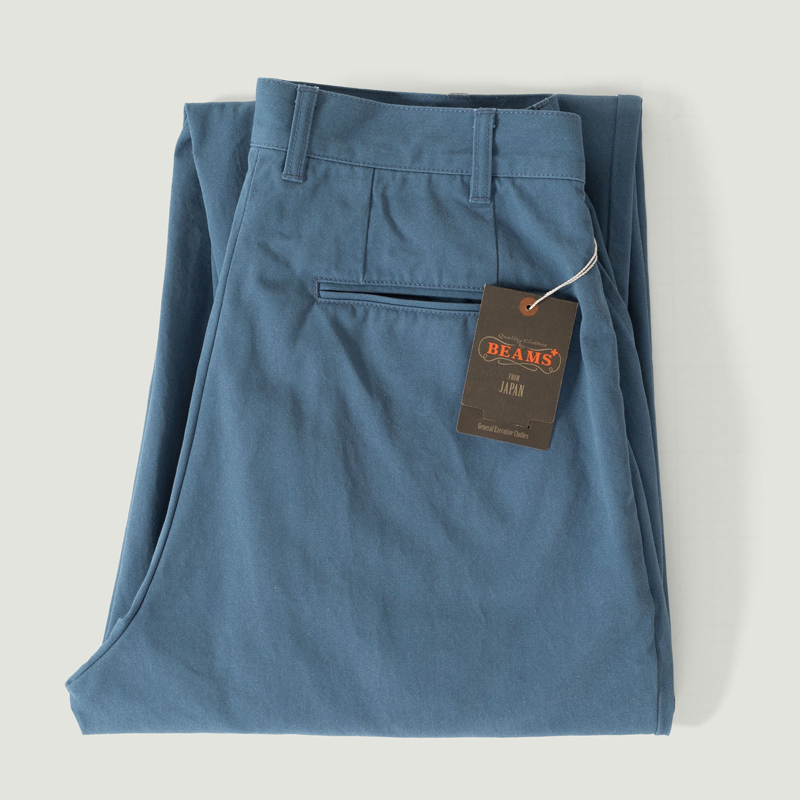 Vignette flâneurs BEAMS PLUS 2 Pleats Trousers Long Twill Bio Washed Sax