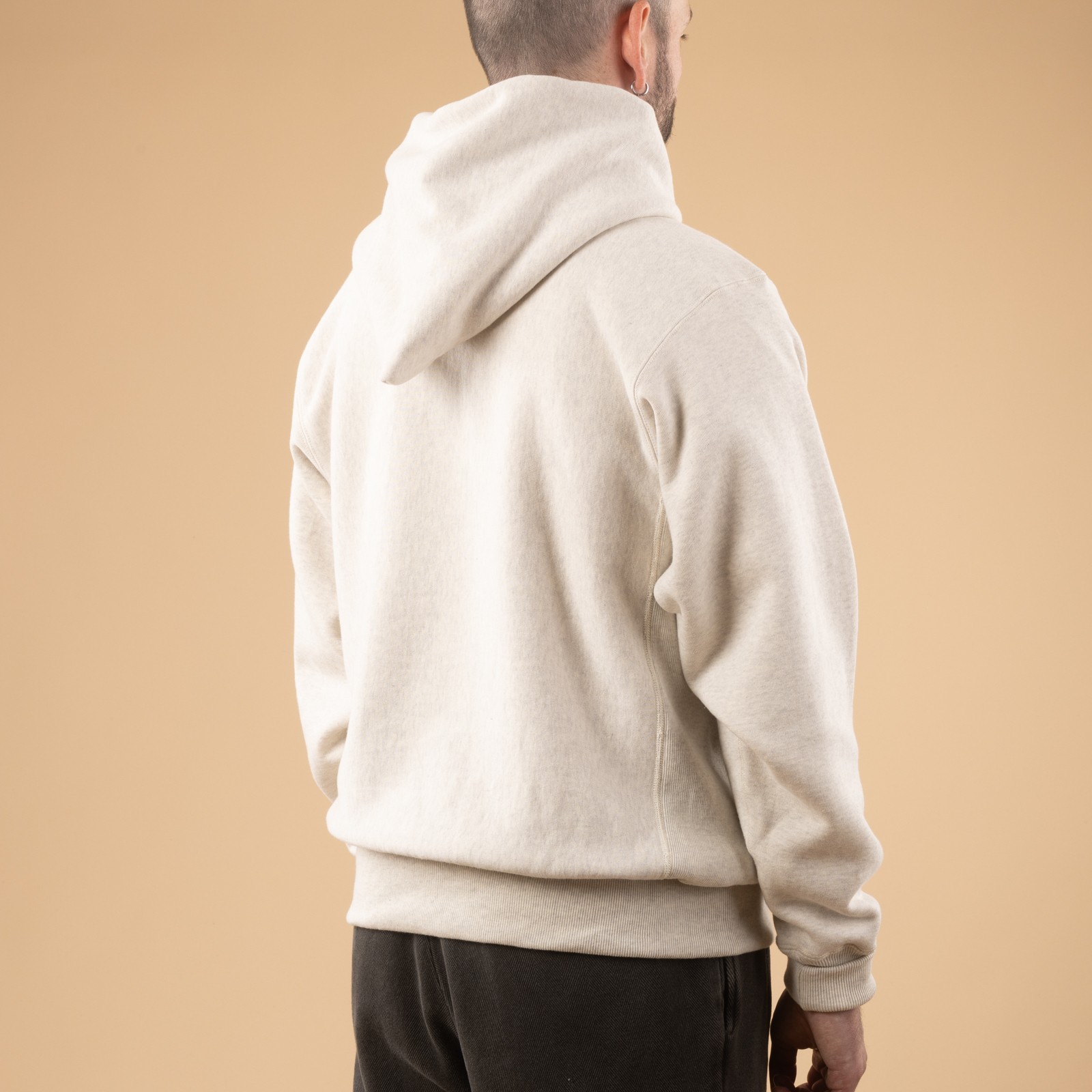 Image-FlâneursLot. 484 Plain Hooded Sweatshirt Oatmeal_de-dos