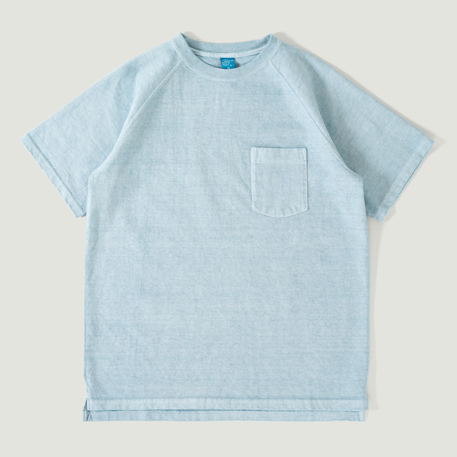 GOOD ON short sleeve thick Heavy Raglan Pocket Tee P-Soda patches
