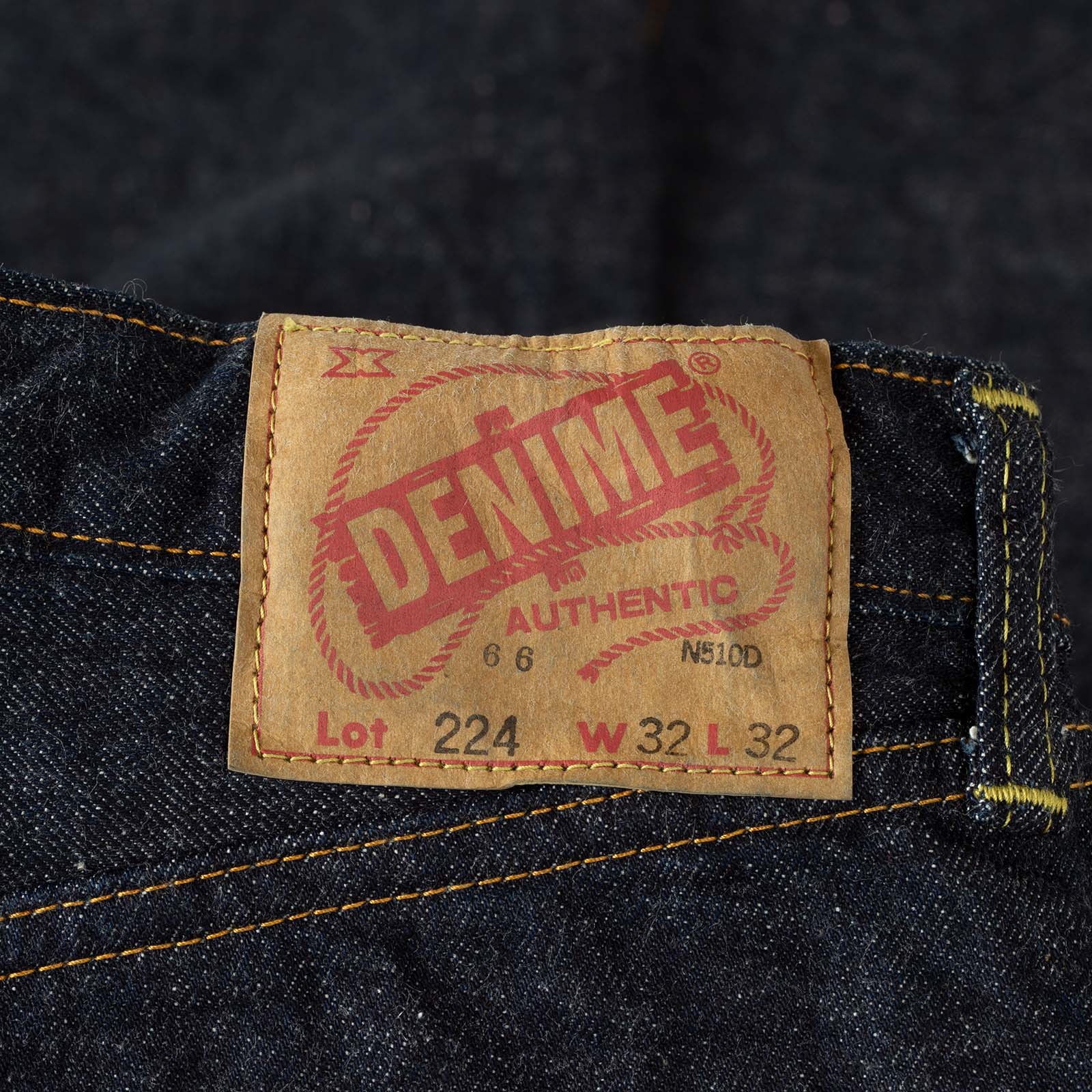 image flâneurs patch en cuir jeans selvedge DENIME Lot 224-66 Model 66 Indigo