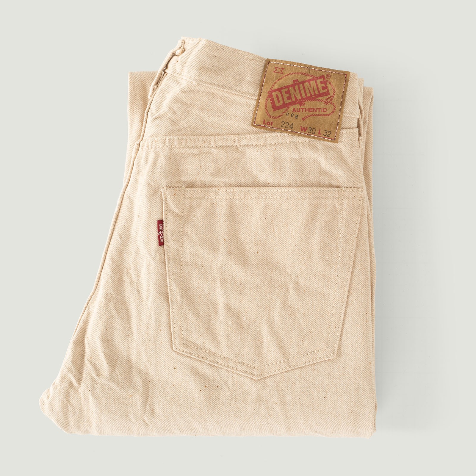 Vignettes flâneurs jeans selvedge DENIME Lot 224-66M 66 Model Natural Mother Cotton