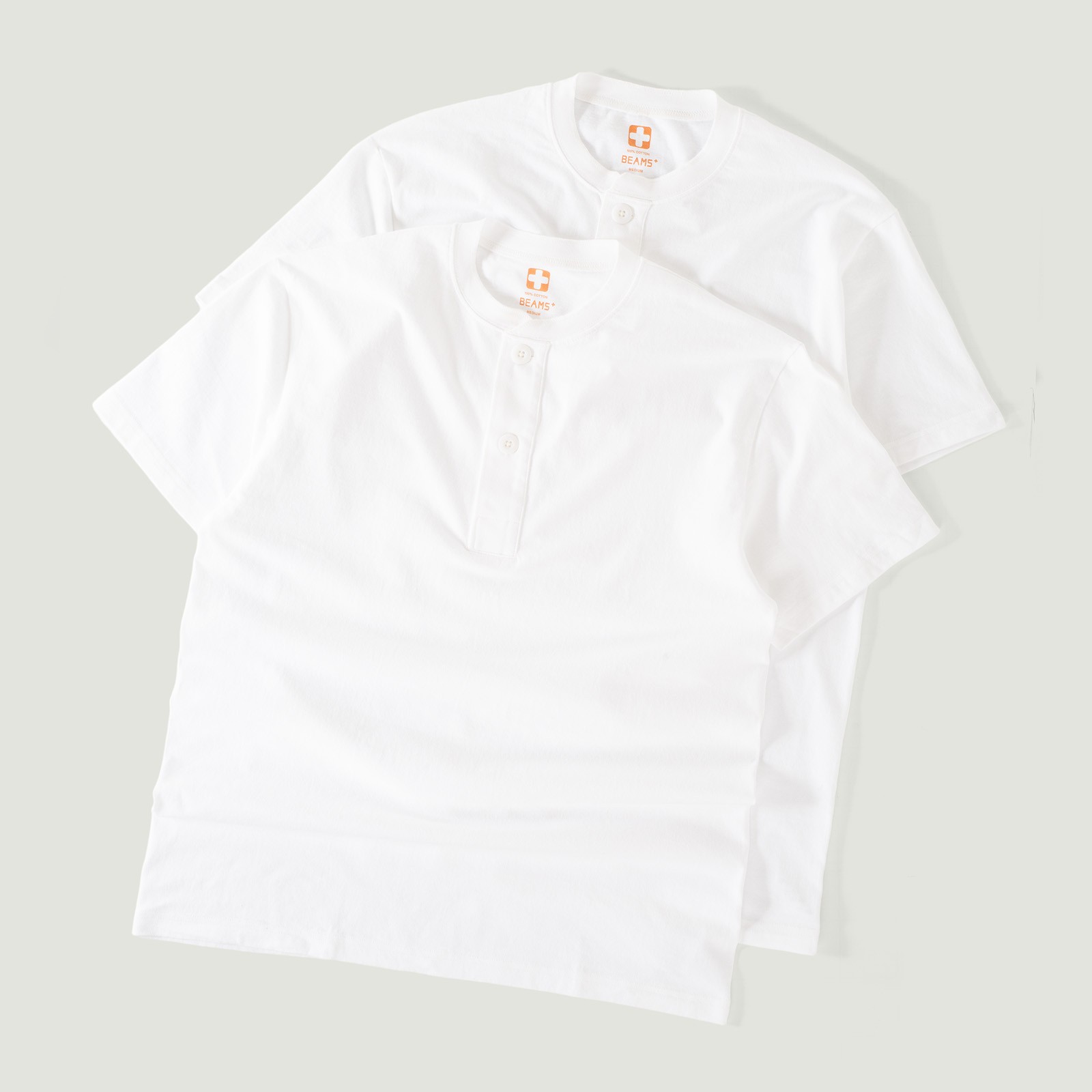 2 loungers, basic henley t-shirt, BEAMS PLUS 2 Pack Henley Tee White.