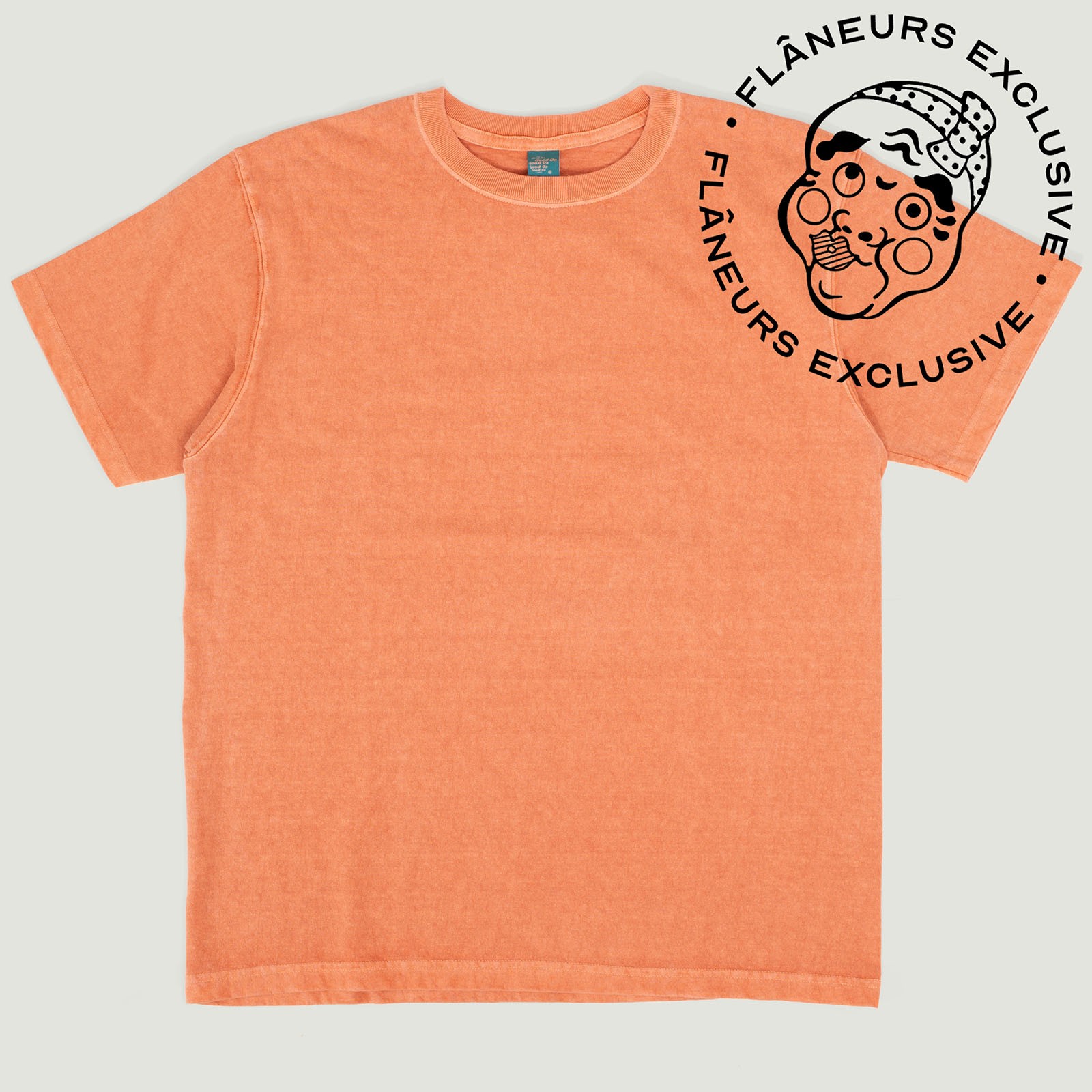 Vignettes flâneurs exclusive  teeshirt GOOD ON  Short Sleeve Crew T-Shirt P-persimmon badge