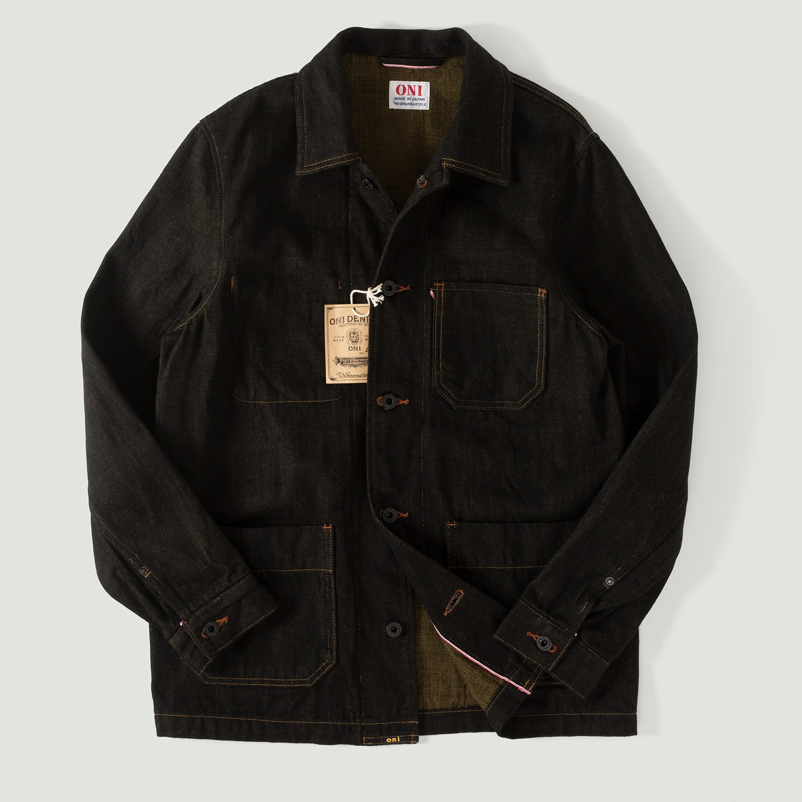 03100-BKOL 12.5oz Black X Olive Selvedge Denim Coverall