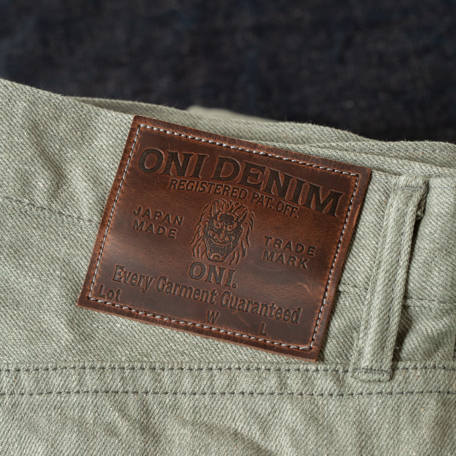 image flâneurs patch en cuir veste Oni Denim 246-MOKU 11oz Neat Straight Mixed Gray Selvedge Denim-9