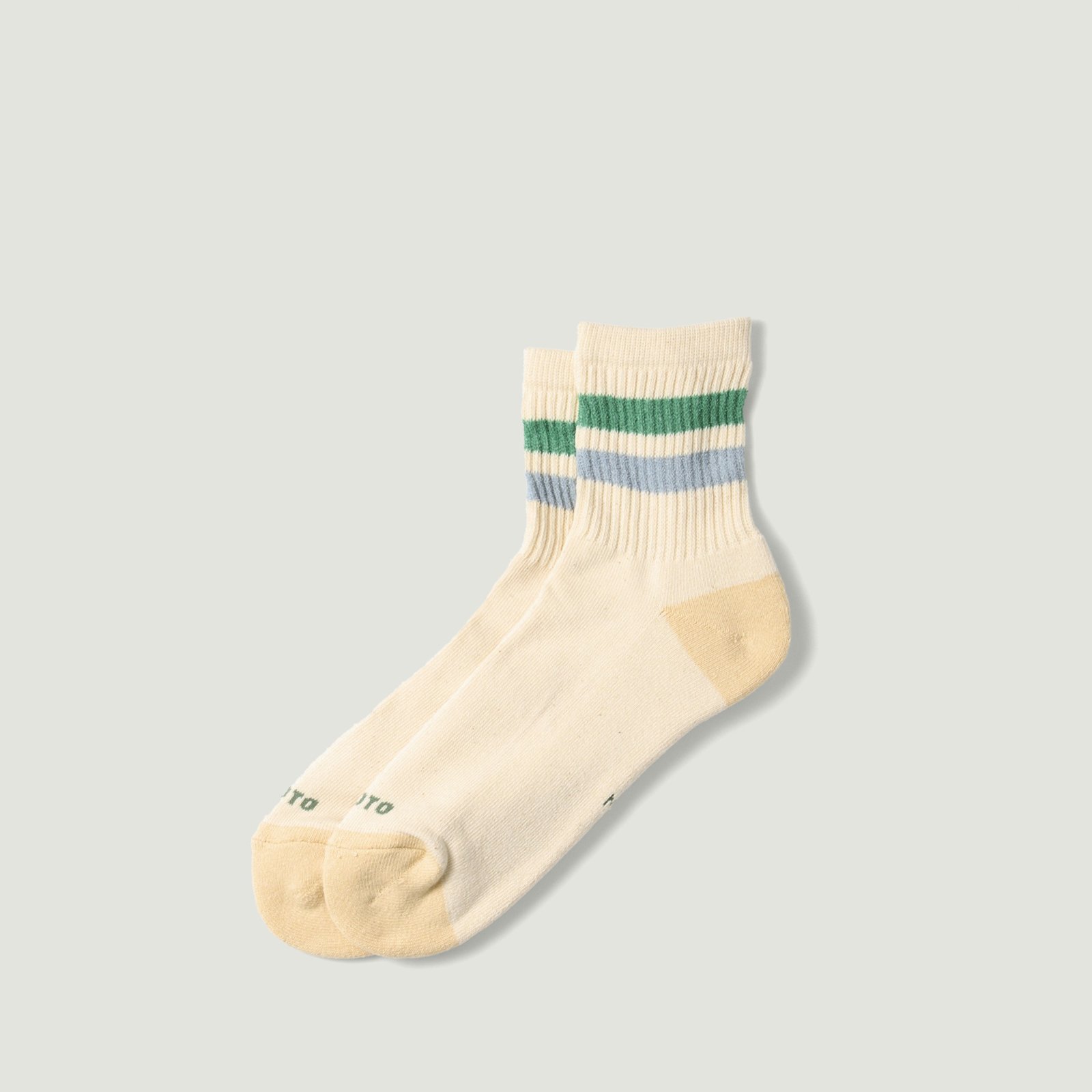 Image-Flâneurs_ROTOTO / Retro Athletic Ankle Socks Green/L.Blue_Vignette