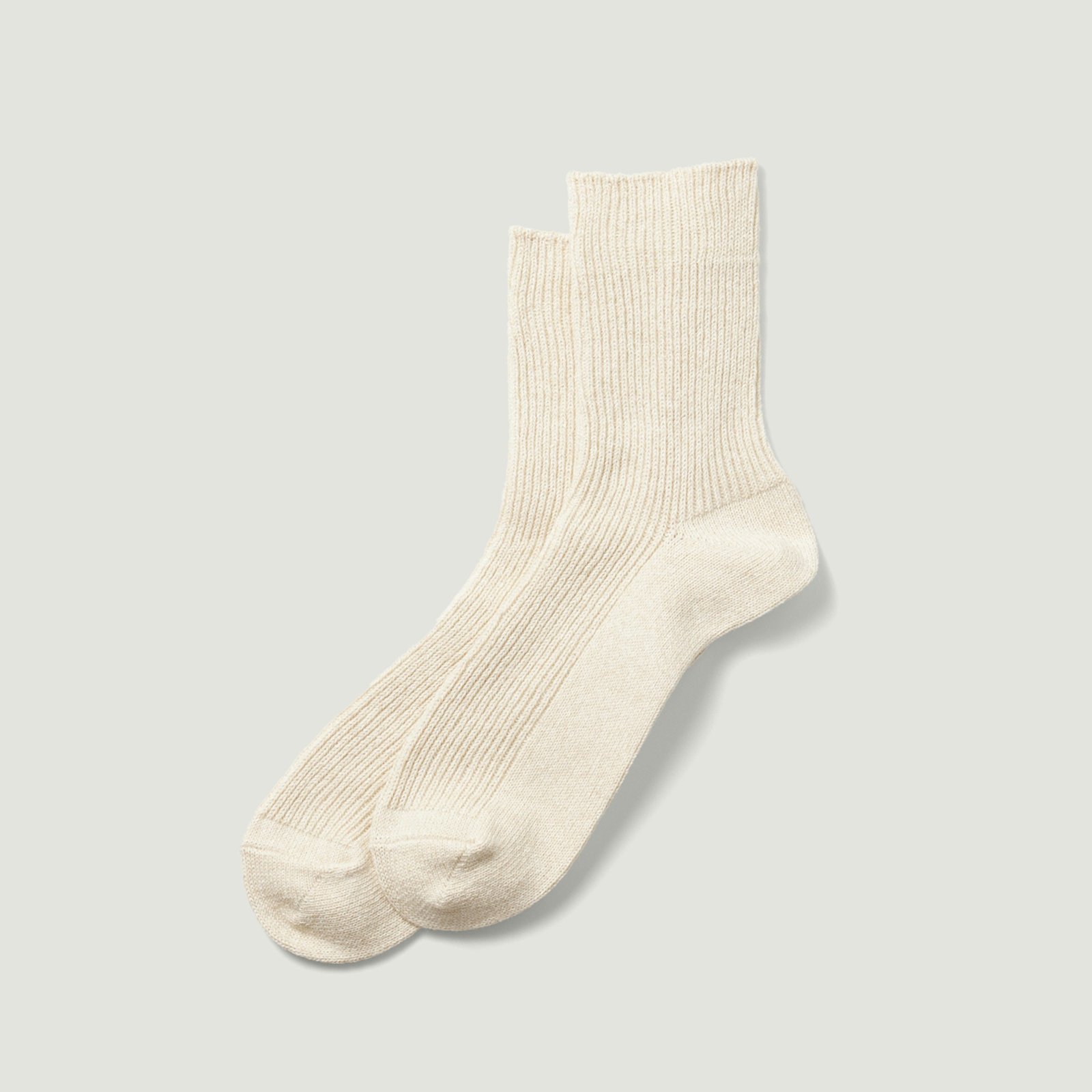 Image-Flâneurs_ROTOTO / Washi/Recycled Cotton Rib Crew Socks Raw_Vignette