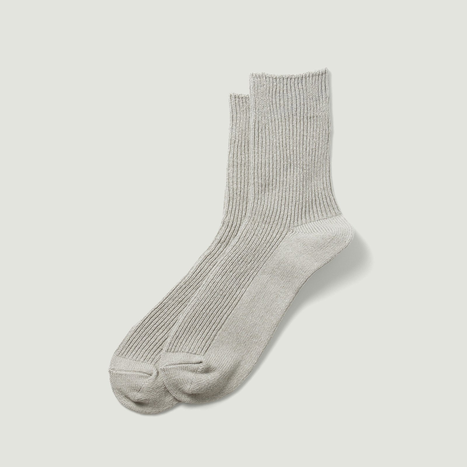 Image-Flâneurs_ROTOTO / Washi/Recycled Cotton Rib Crew Socks Gray_Vignette