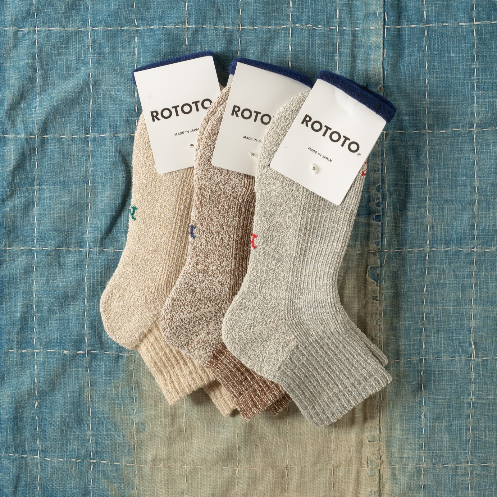 image flâneurs chaussettes ROTOTO  HempOrganic Cotton Pile Ankle Socks all