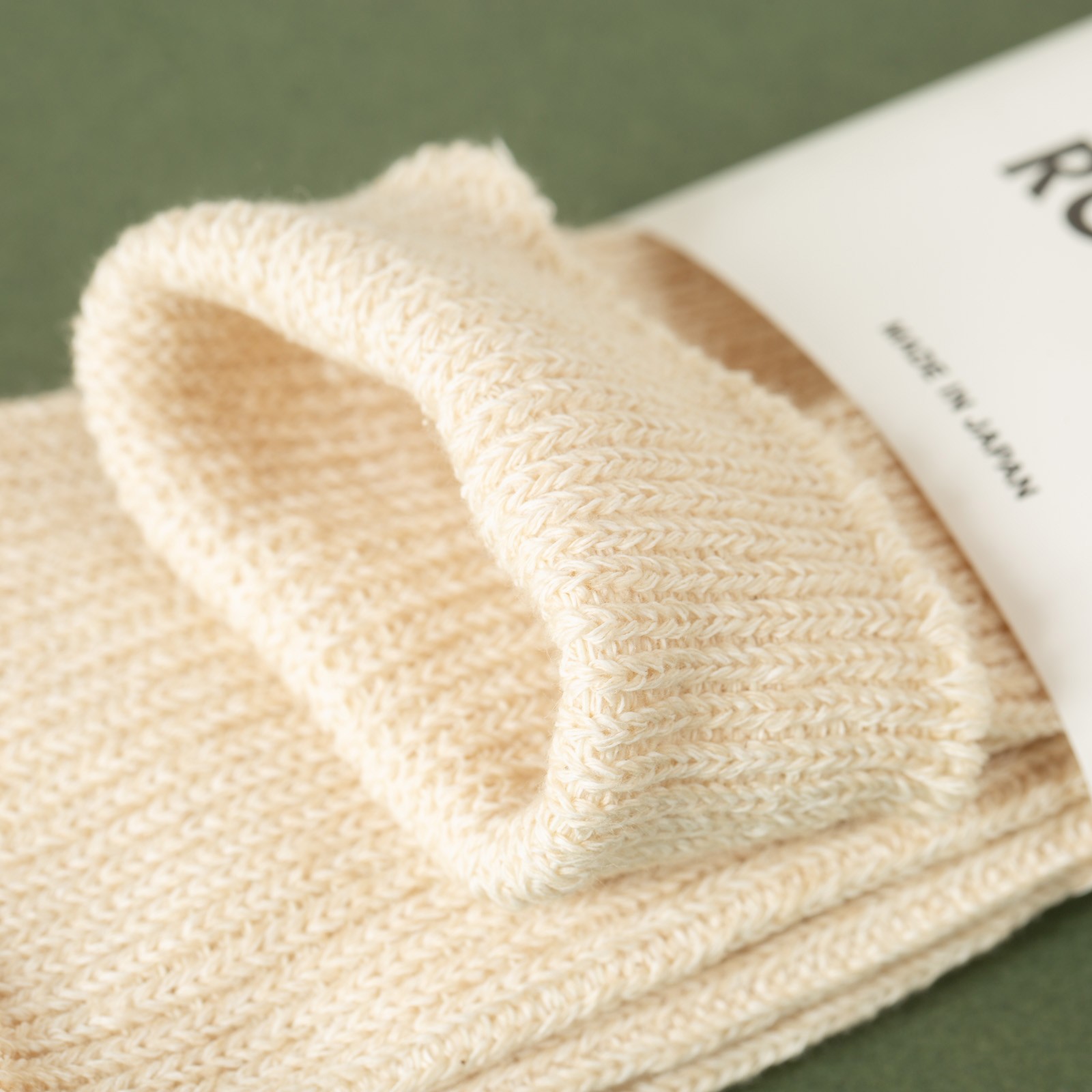 image flâneurs chaussettes ROTOTO WashiRecycled Cotton Rib Crew Socks raw