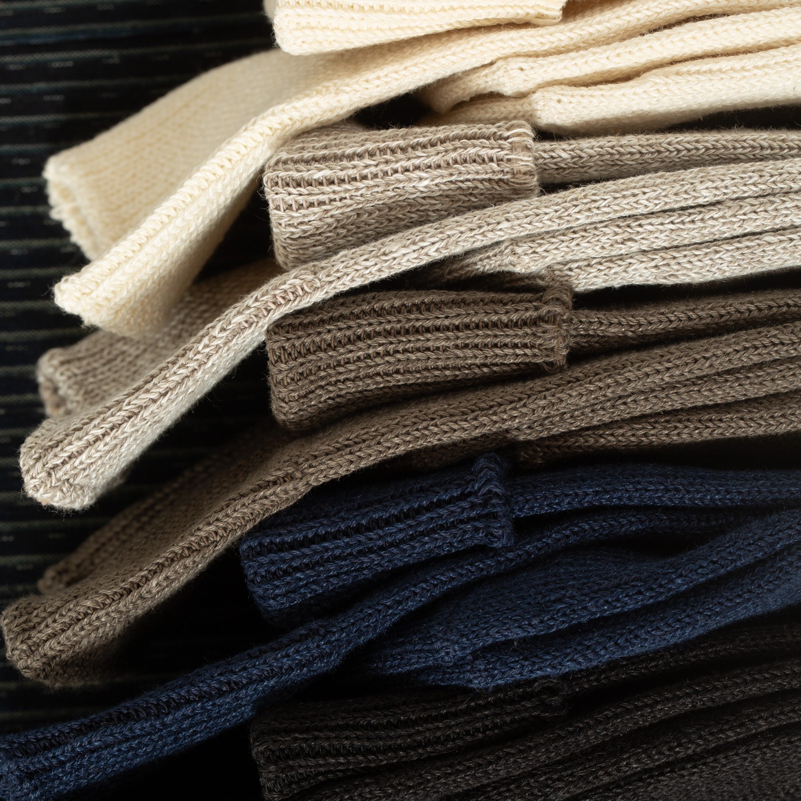 image flâneurs chaussettes ROTOTO Linen Cotton Rib Crew Socks_all detail