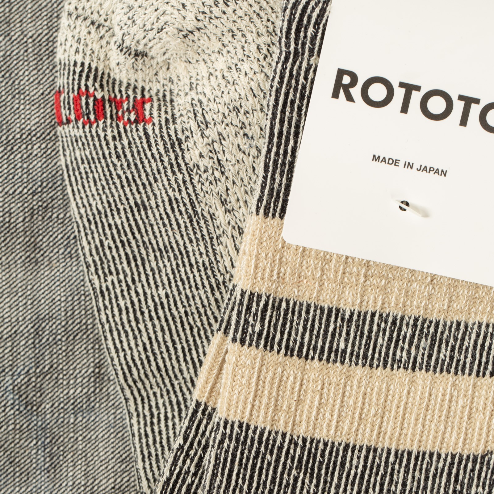 image flâneurs chaussettes ROTOTO Pile Stripe Marl_black beige