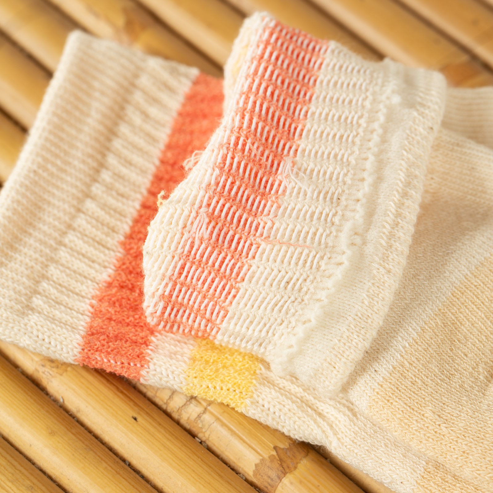 image flâneurs chaussettes ROTOTO Retro Athletic Ankle Socks-CoralL.Yellow