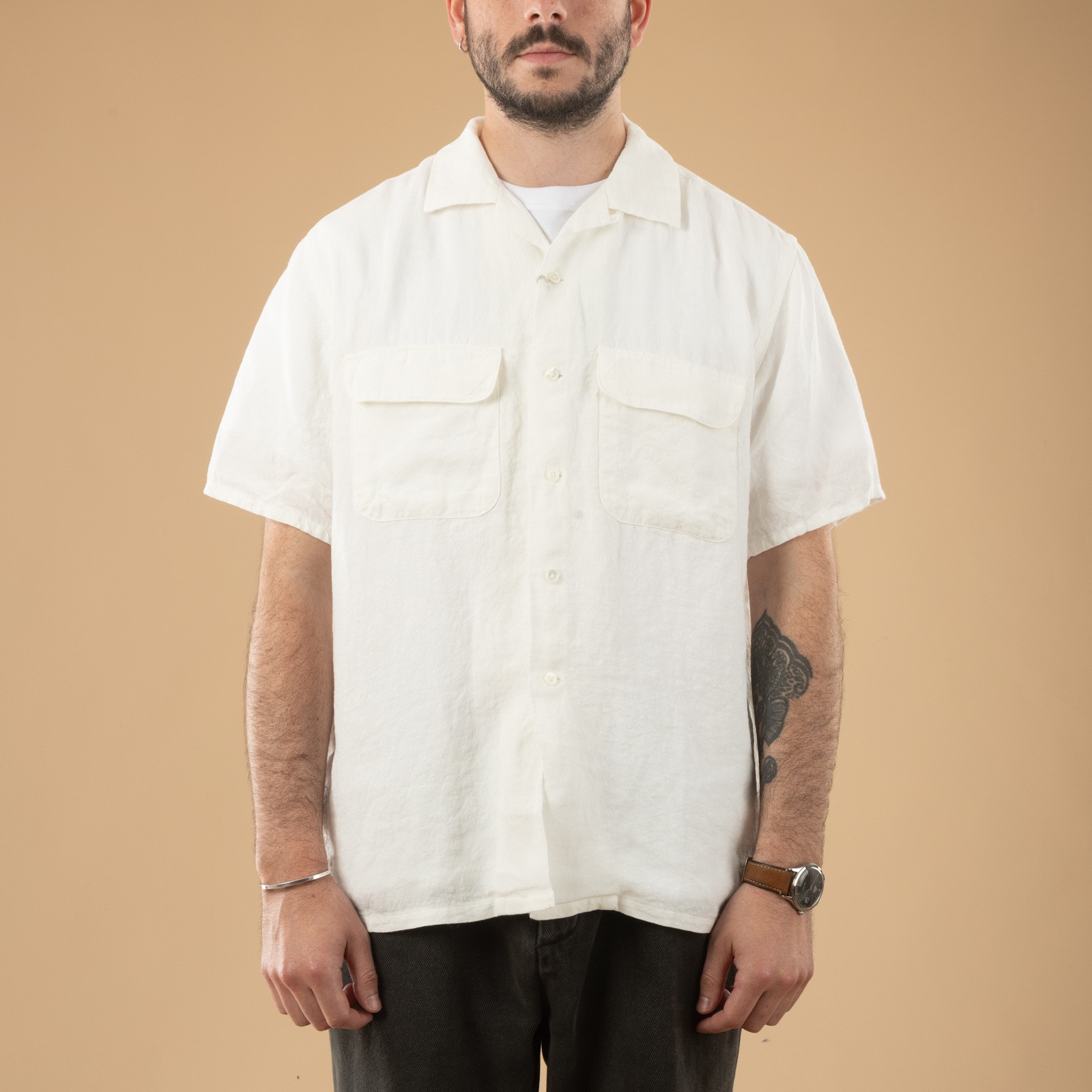 Open Collar 1/40 Linen White