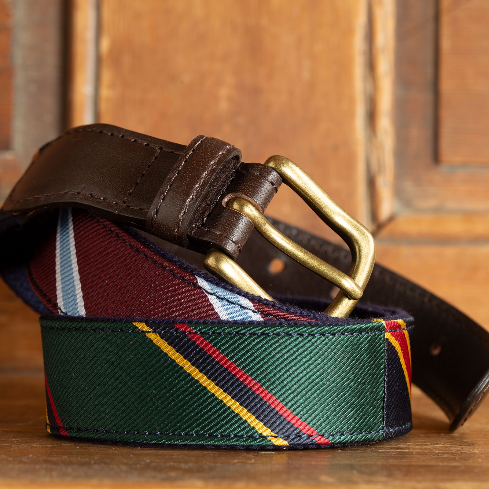 Vignettes flâneurs ceinture tissu BEAMS PLUS  Leather Tab Ribbon Belt panel detail