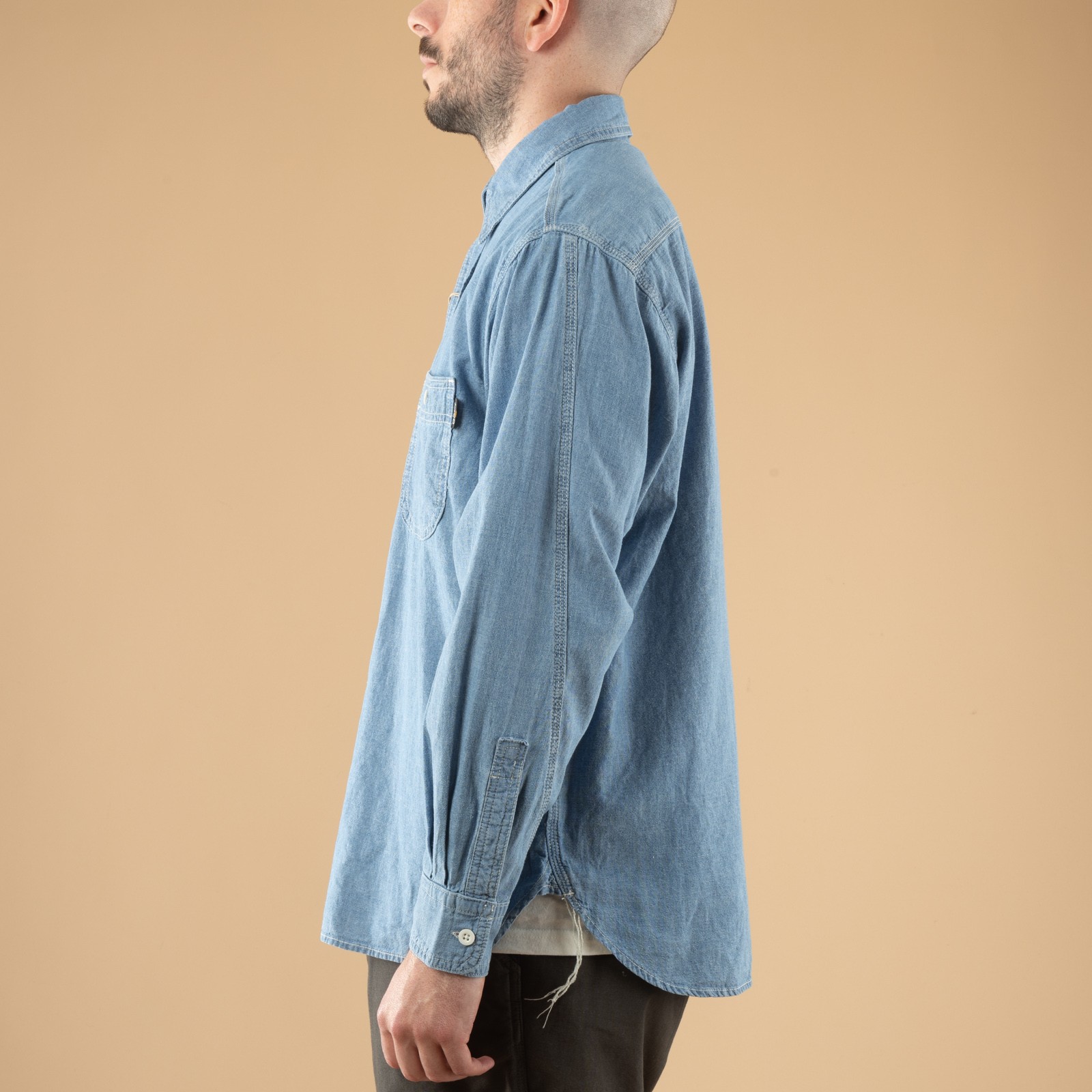 Work On Chambray Shirt Blue
