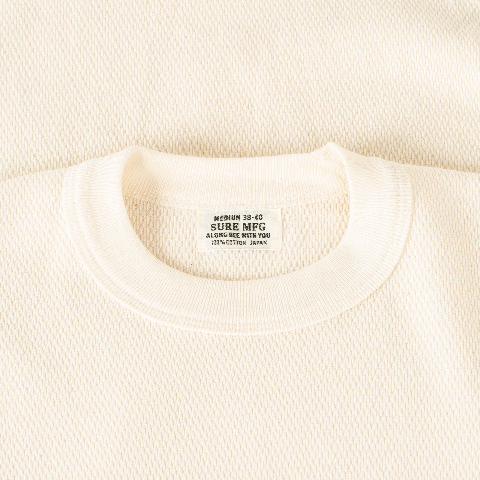 détail flâneurs XX DEVELOPMENT SURE MFG 8.4oz Thermal L-S Shirt Kinari-de face inside