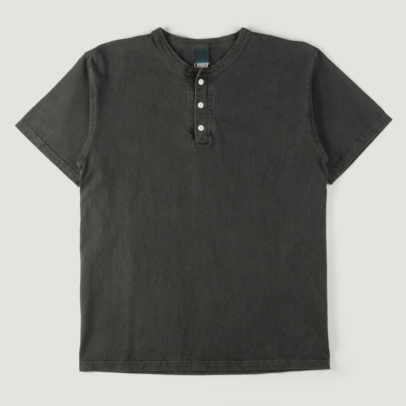Short Sleeve Henley Tee in Pitch Black