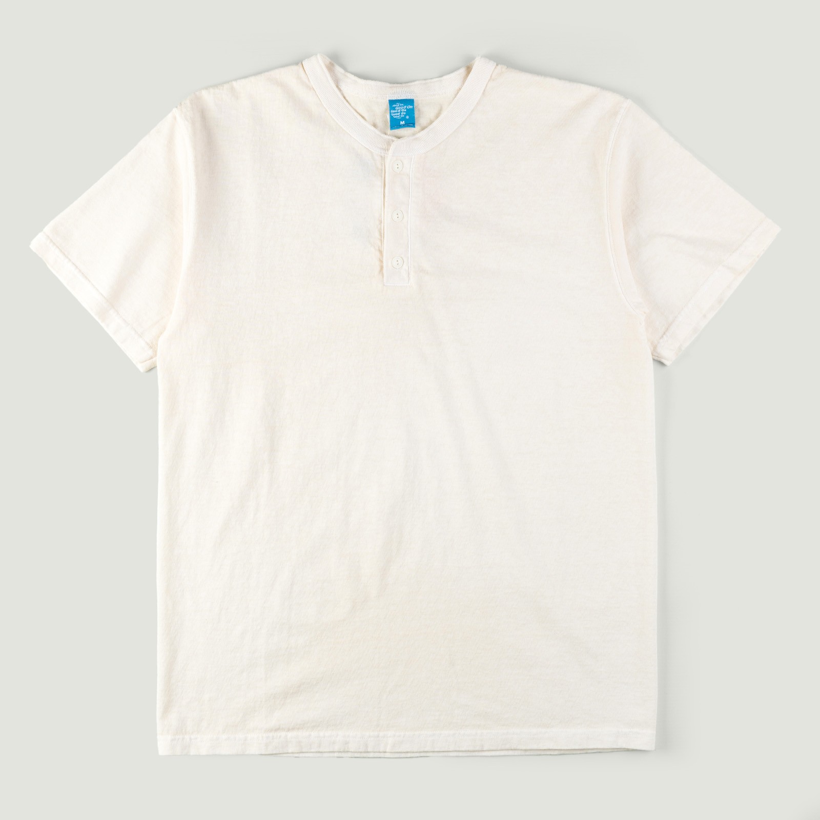Short Sleeve Henley Tee in Natural Color