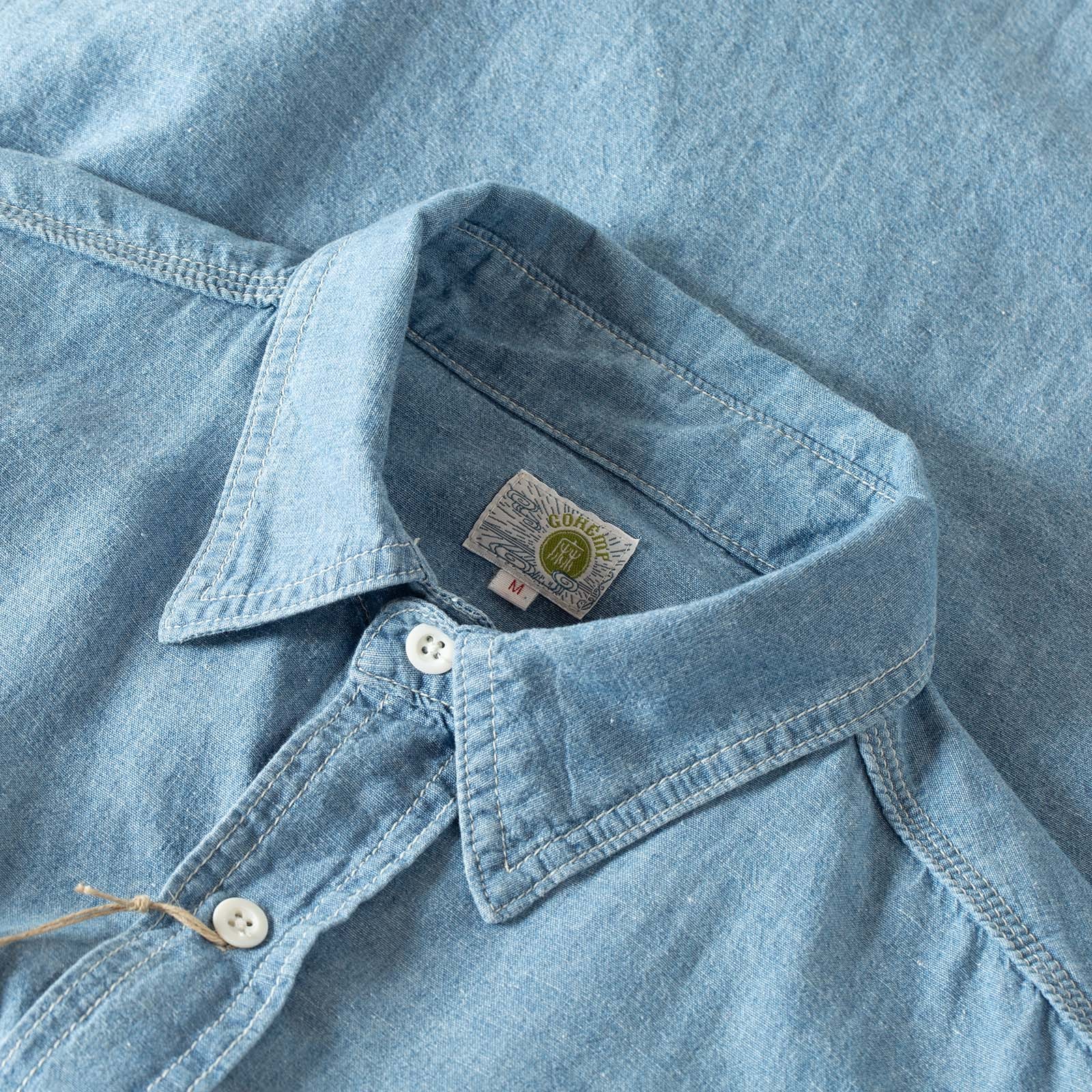 Work On Chambray Shirt Blue