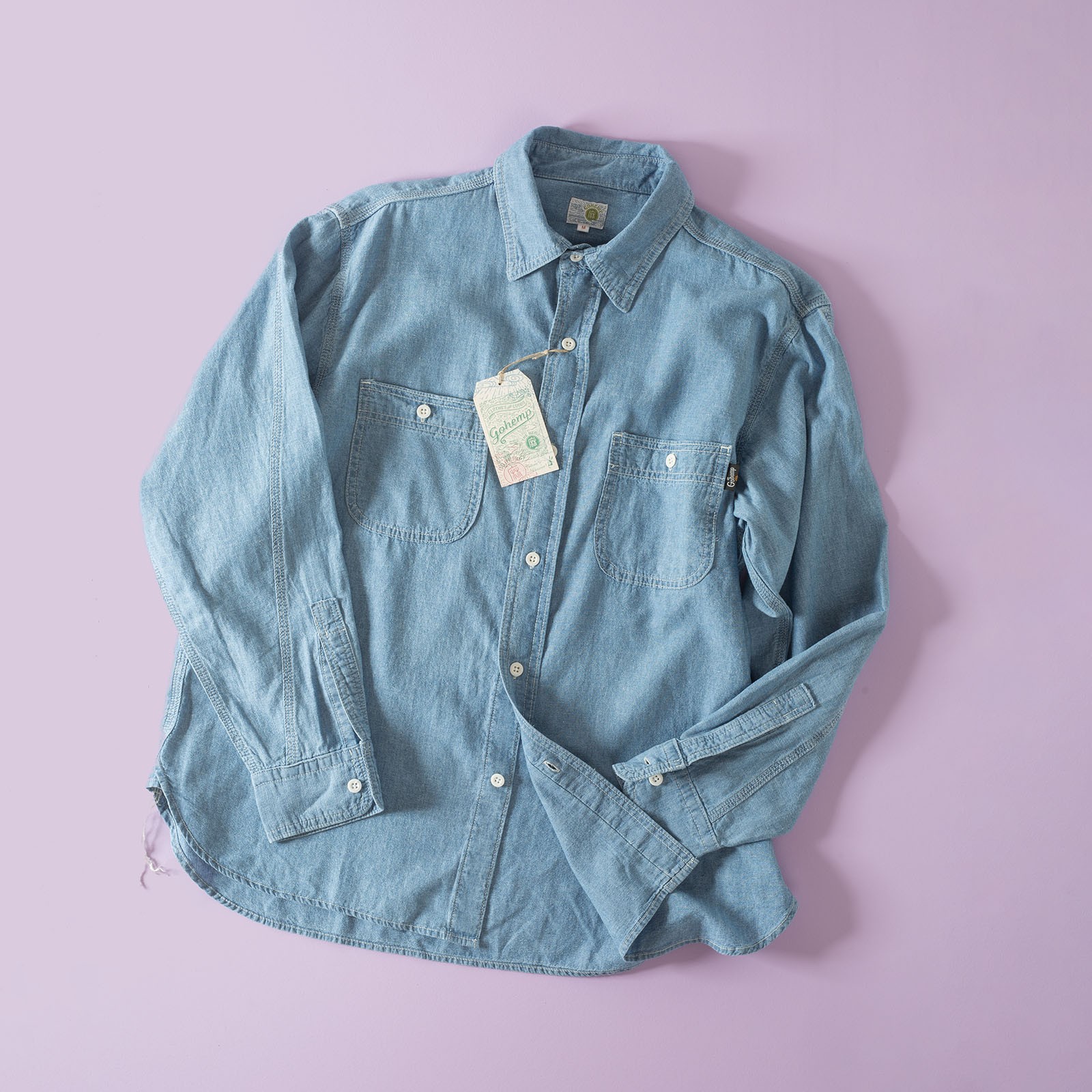 Work On Chambray Shirt Blue