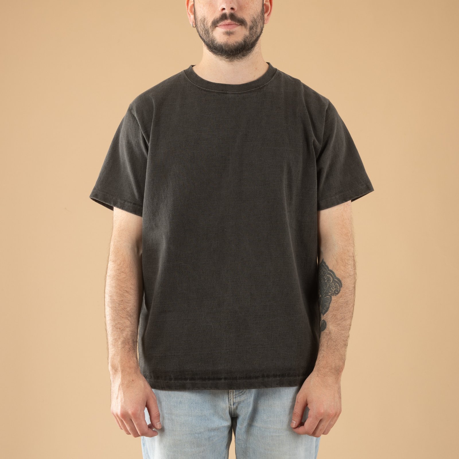 Image-Flaneurs_GOOD ON / S/S Heavy Crew Tee P-Black-de-face