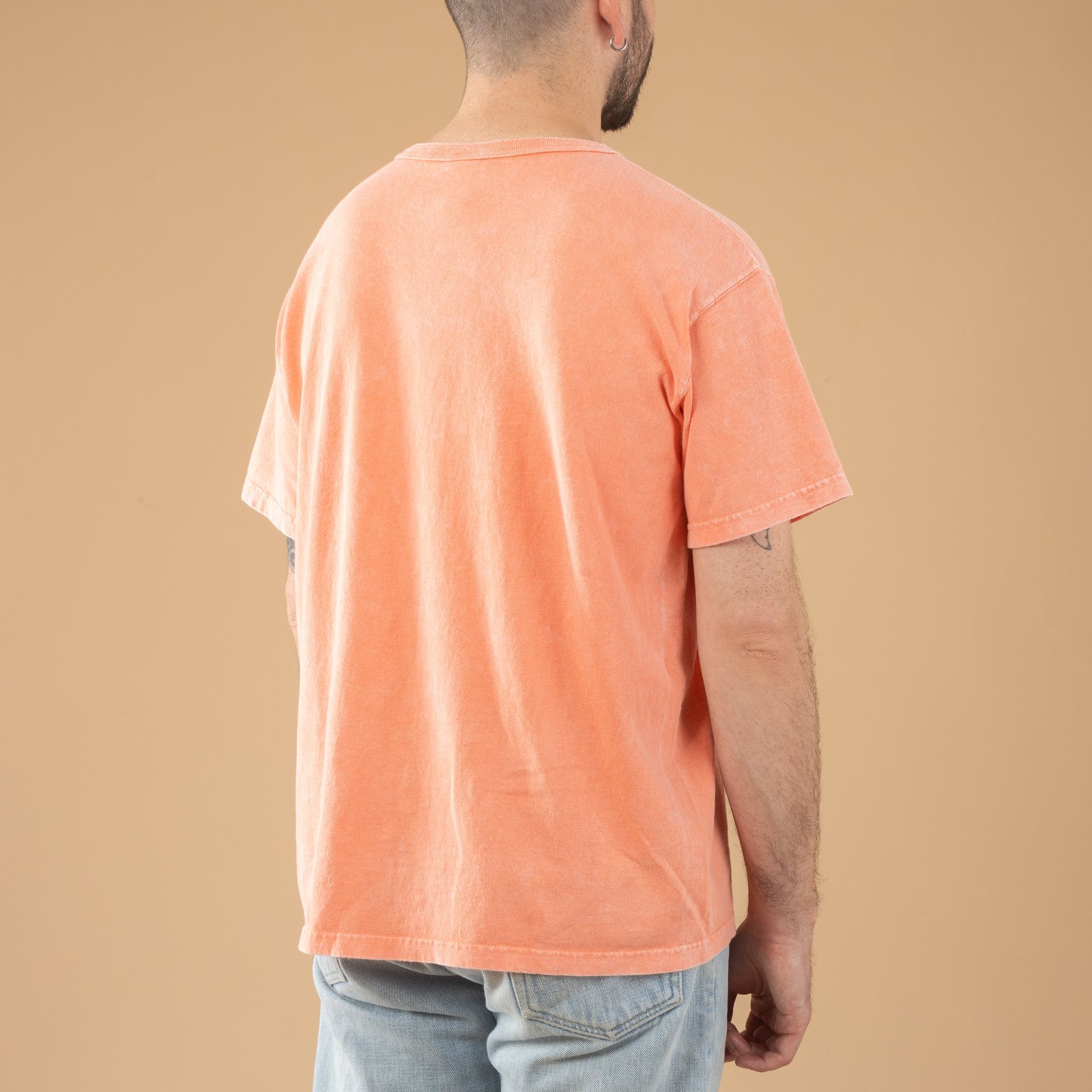 Image-Flâneurs_GOOD ON / Short Sleeve Crew T-shirt Vintage Dye Peach_de-dos