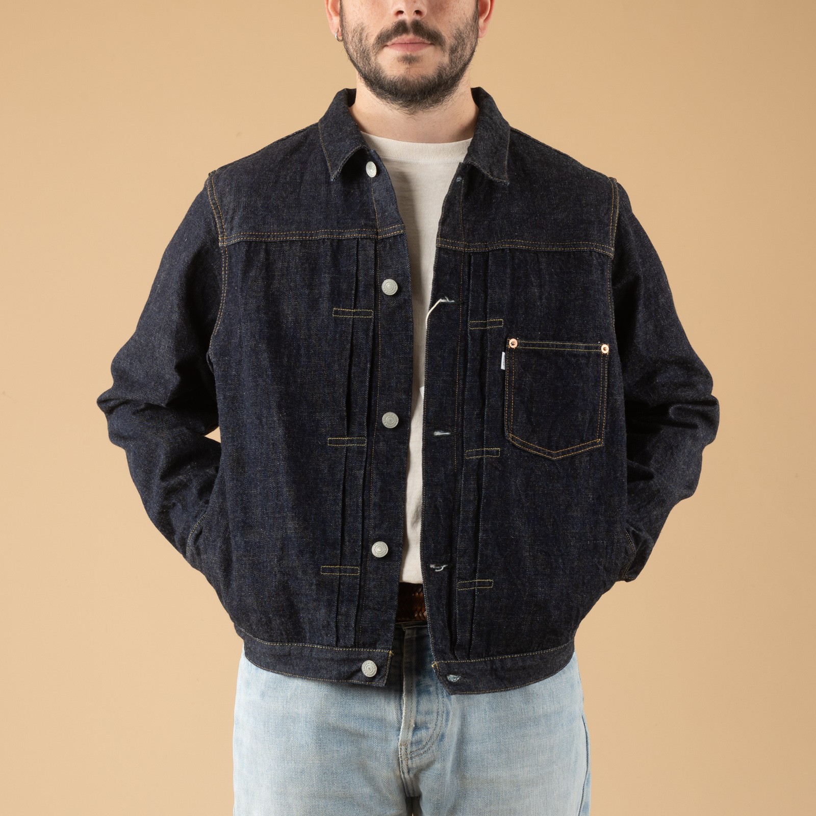 Image-Flâneurs_OMOTO DENIM / 3115 13.5oz Type I Denim Jacket_de-face