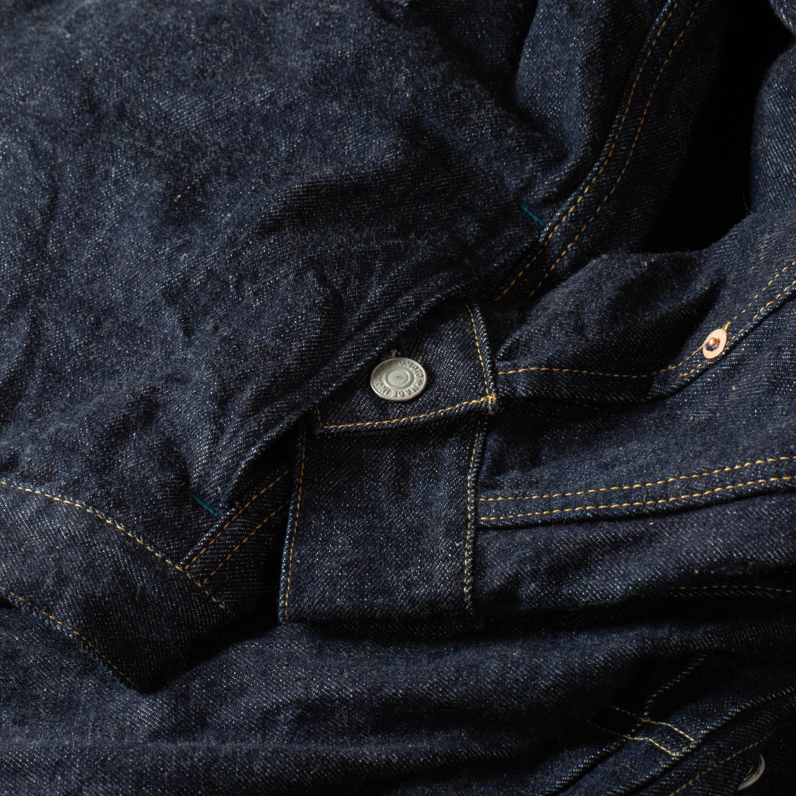 image flâneurs image flâneurs détail poche OMOTO DENIM 3220 12oz Type II Cube Sashiko Denim Jacket (11)