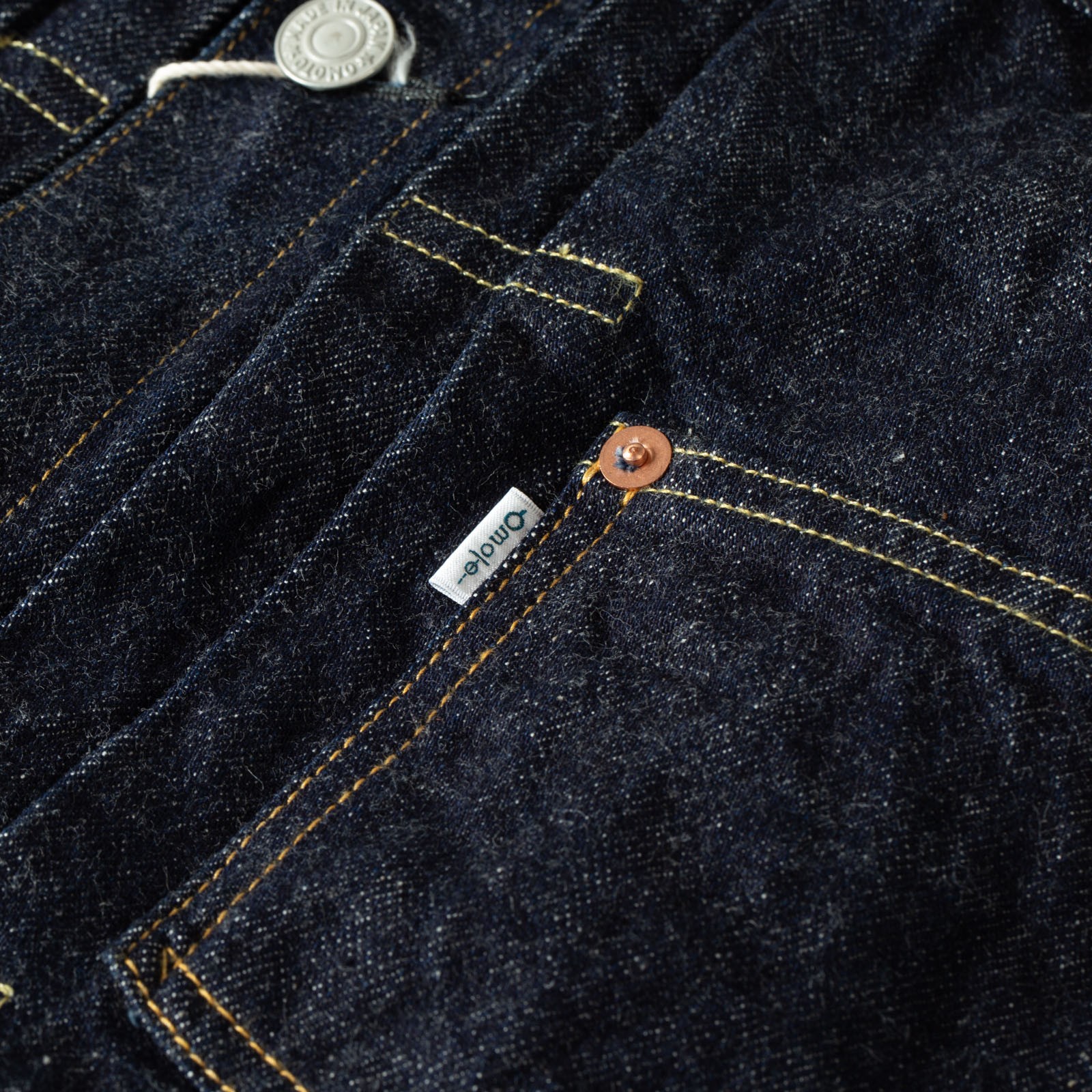 image flâneurs image flâneurs détail tag OMOTO DENIM 3220 12oz Type II Cube Sashiko Denim Jacket (9)