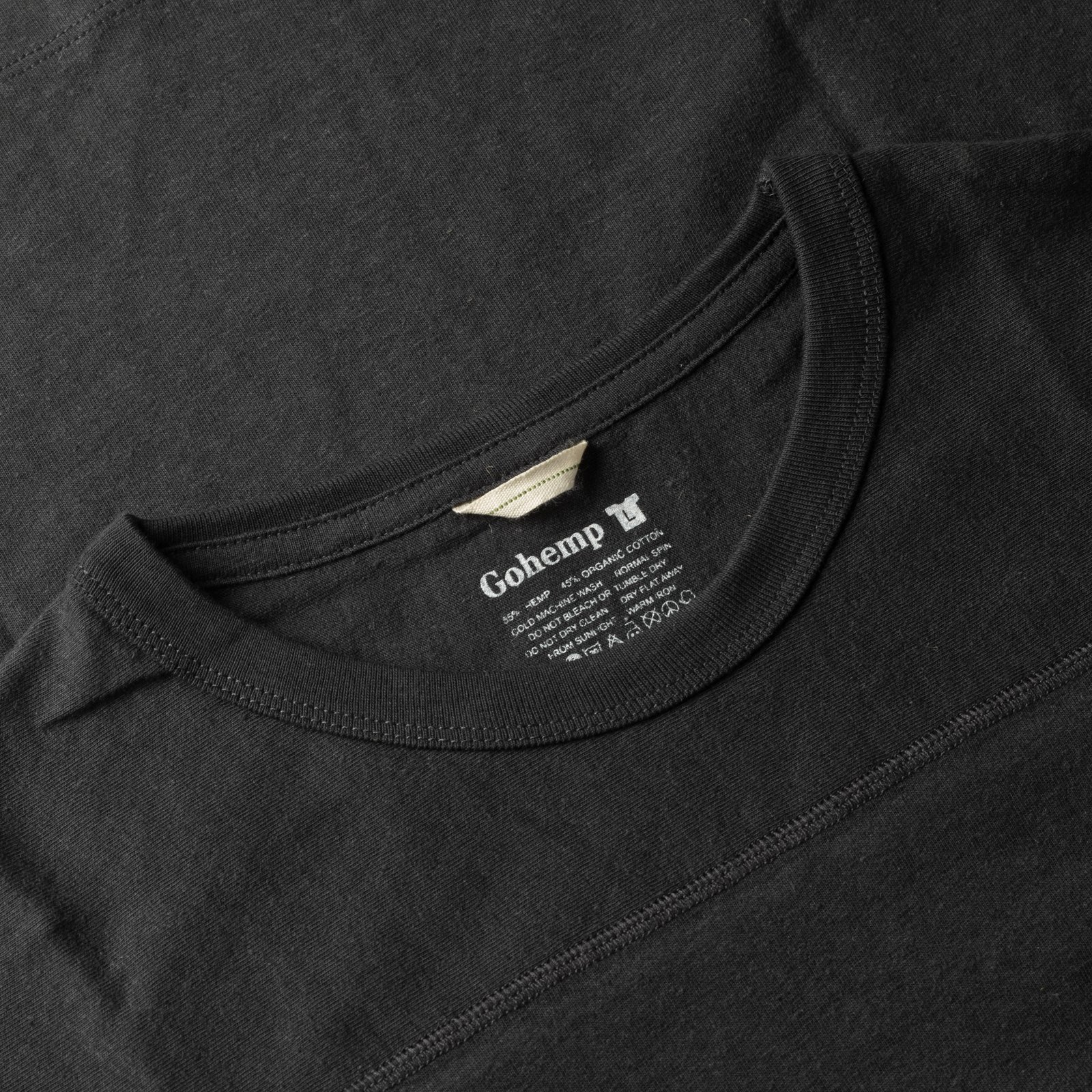 Image-Flâneurs_GOHEMP / Basic Football Tee Gunmetal Gray_détail-col
