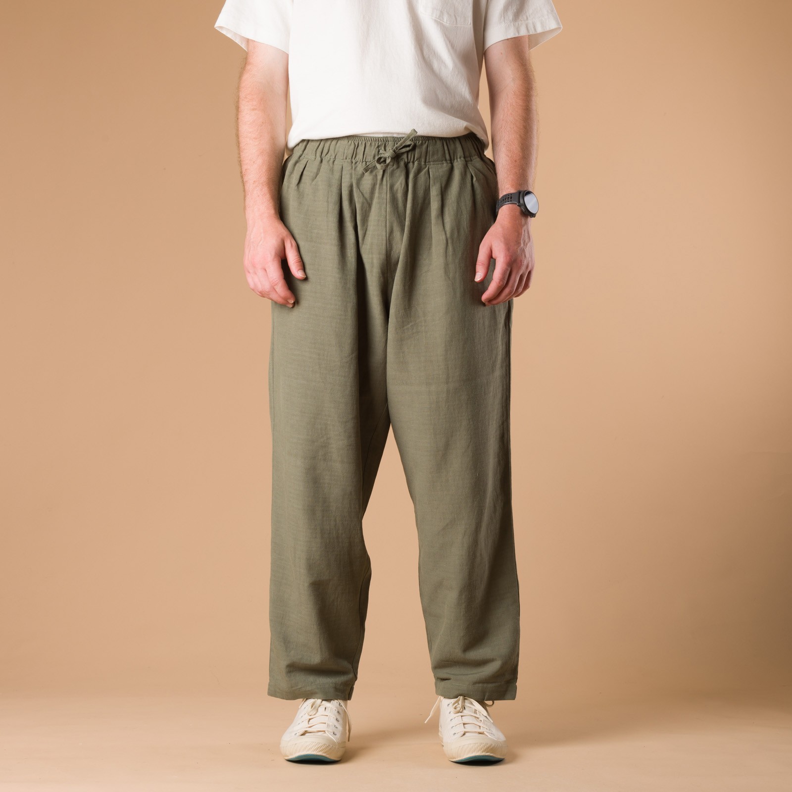 Imlage-Flâneurs_GOHEMP / Green Hill Pants Laurel Green_de-face