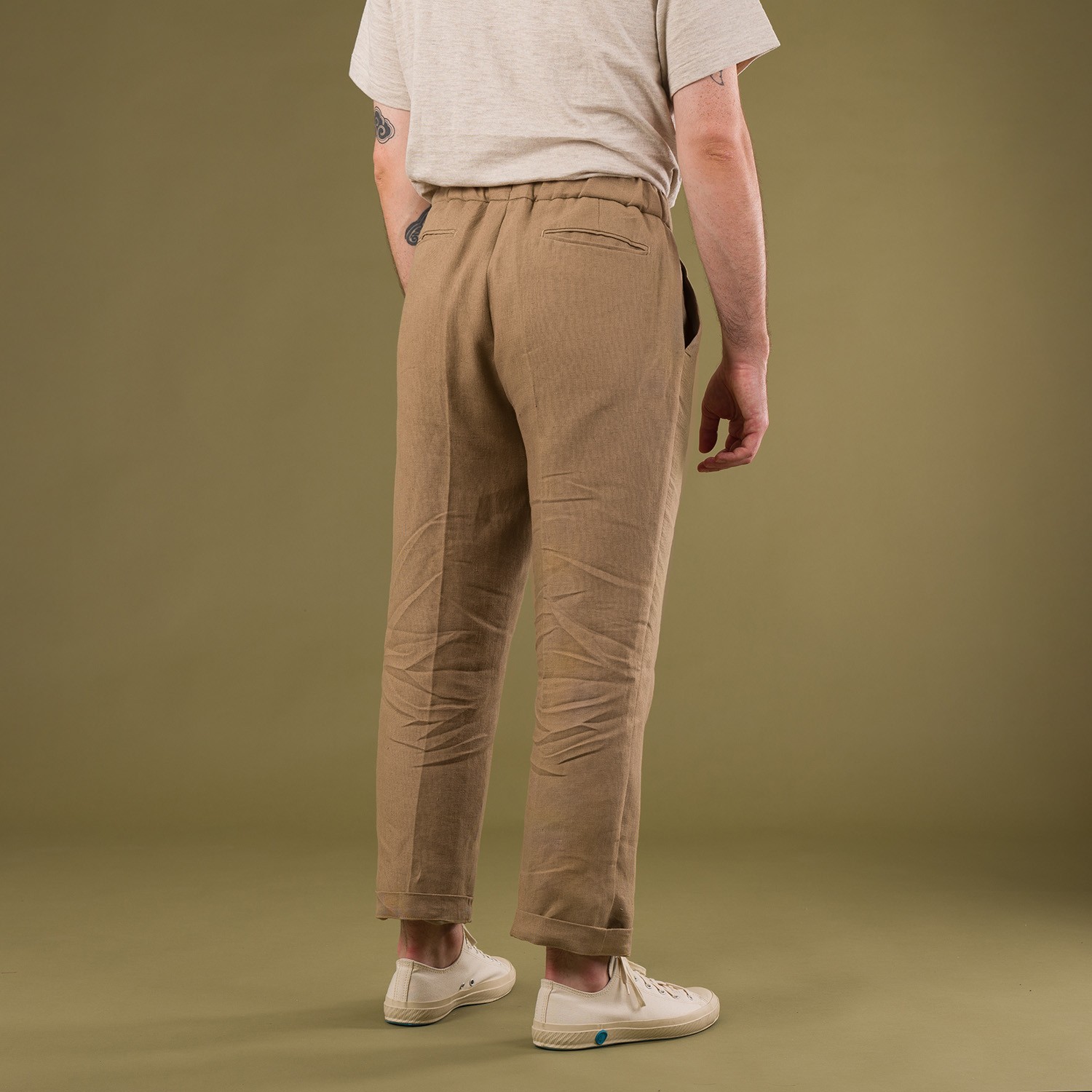 INFORMALE x FLÂNEURS / T005 Linen Drawstring Trouser Mushroom