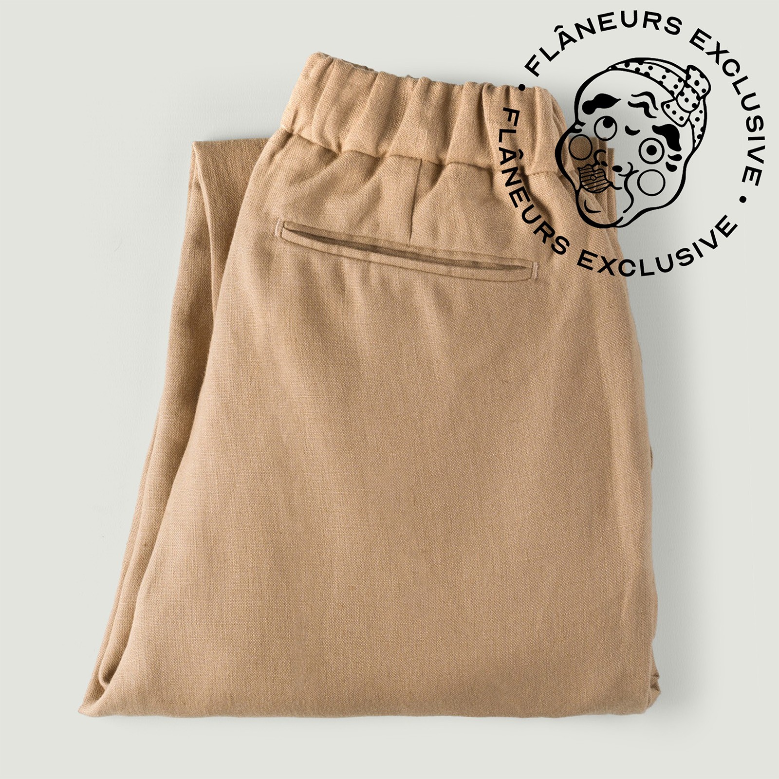 INFORMALE x FLÂNEURS / T005 Linen Drawstring Trouser Mushroom