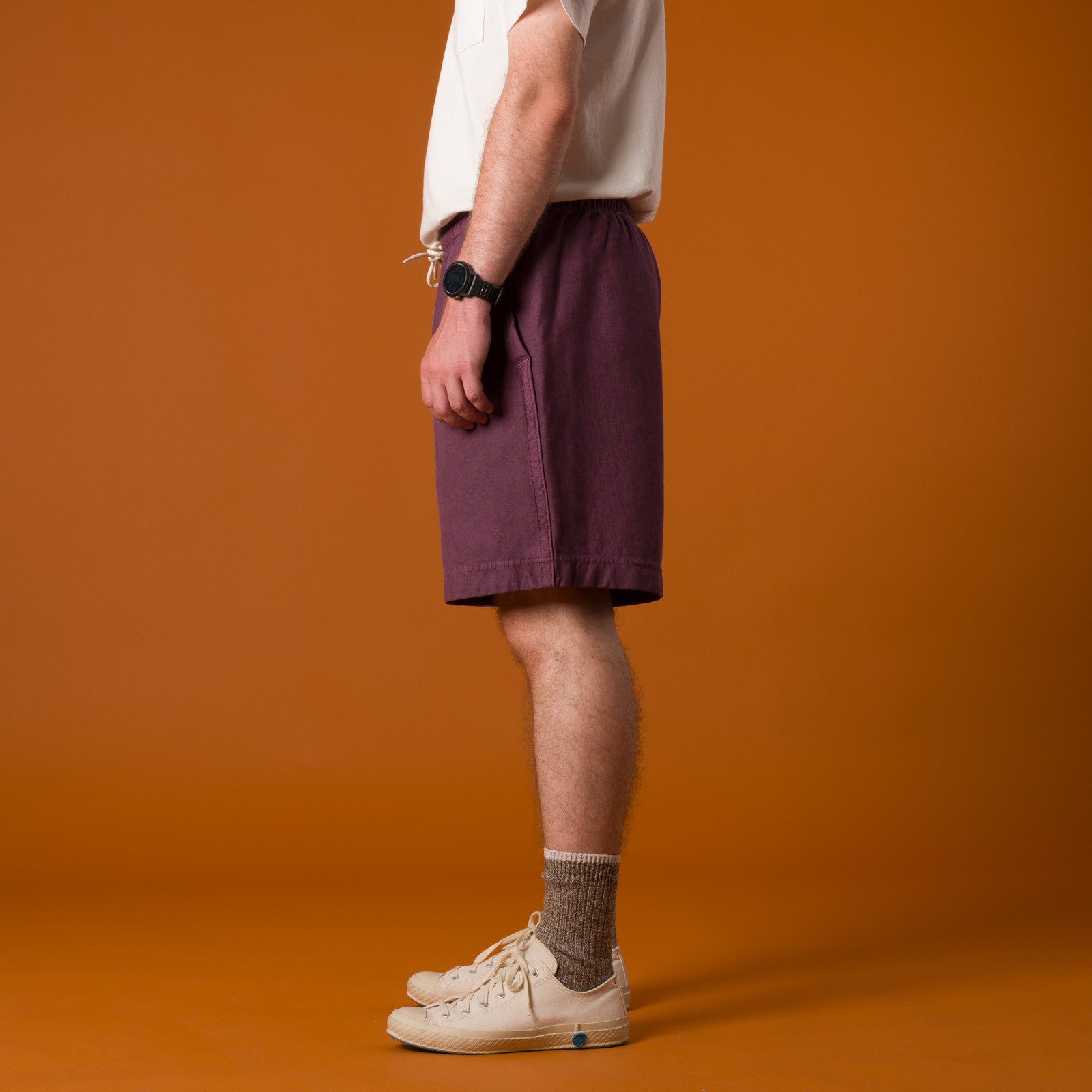 image flâneurs veste XX DEVELOPMENT Super Tuck Shorts Long Maroon_de-profil