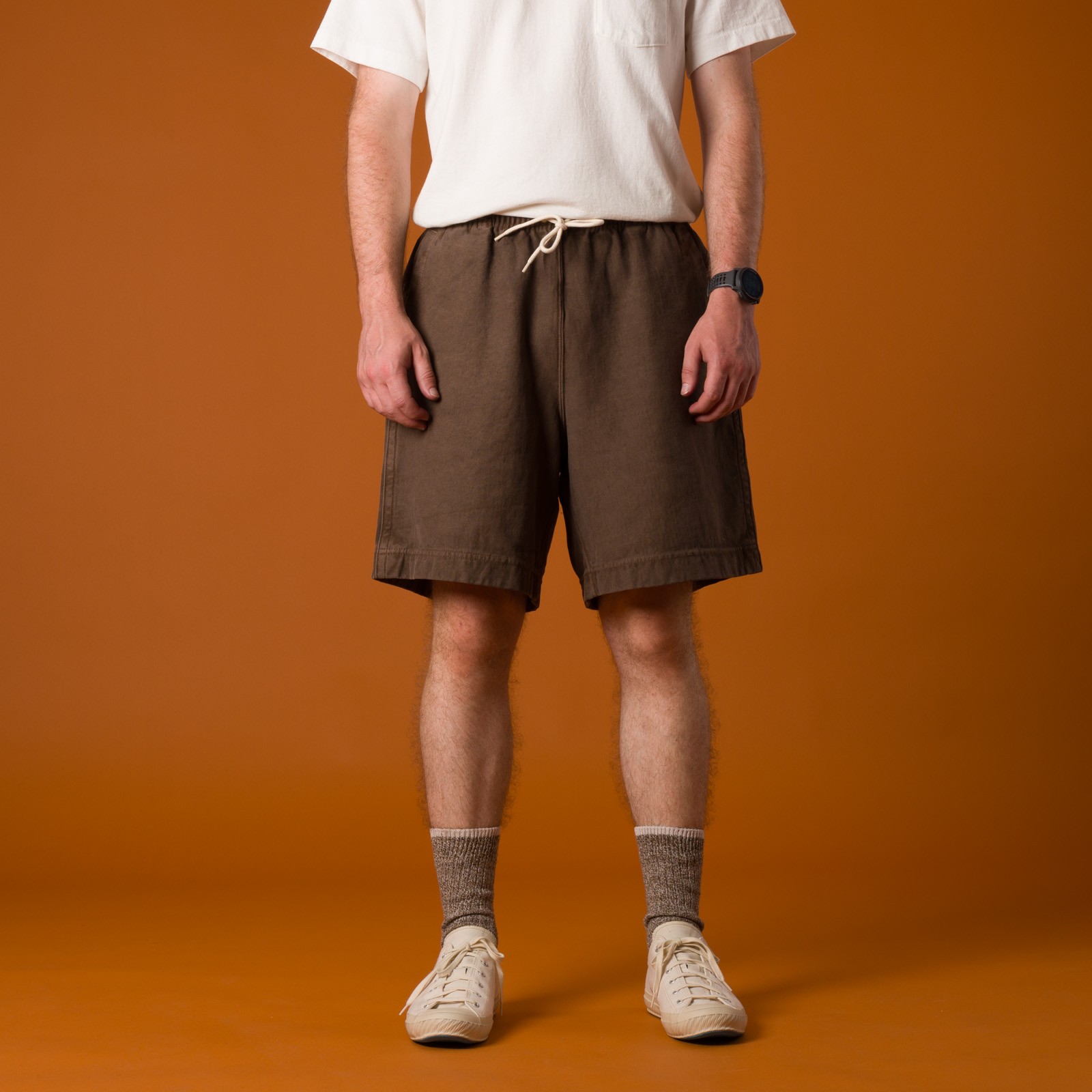 image flâneurs veste XX DEVELOPMENT Super Tuck Shorts Long Bison Brown_de-face